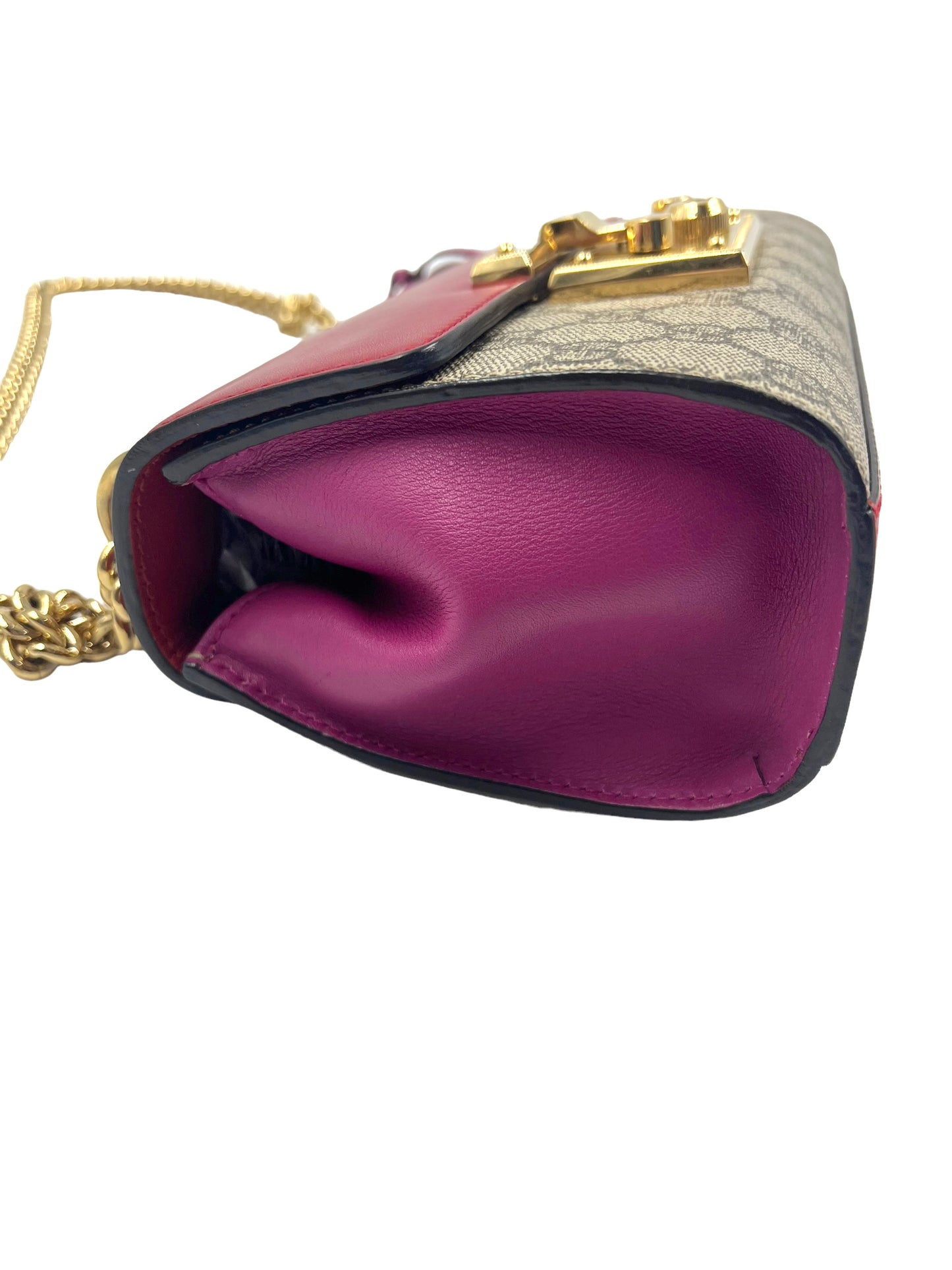 Gucci Supreme GG Color Block Padlock Small Shoulder Bag