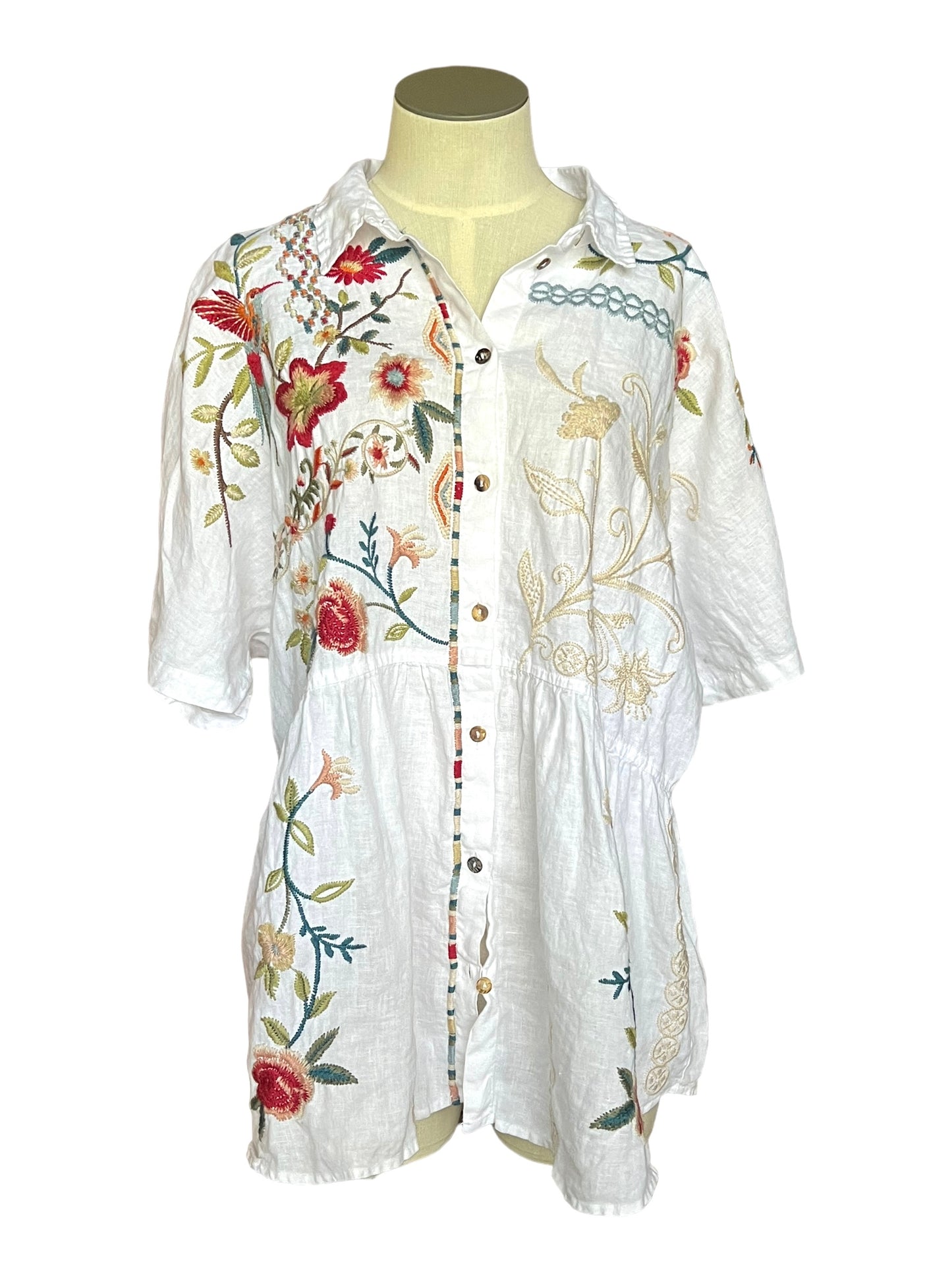 Johnny Was Size L Ellia Peplum Tunic