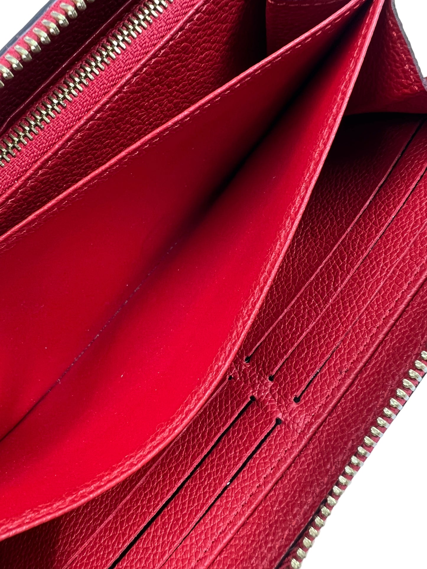 Louis Vuitton Red Empreinte Leather Zippy Wallet