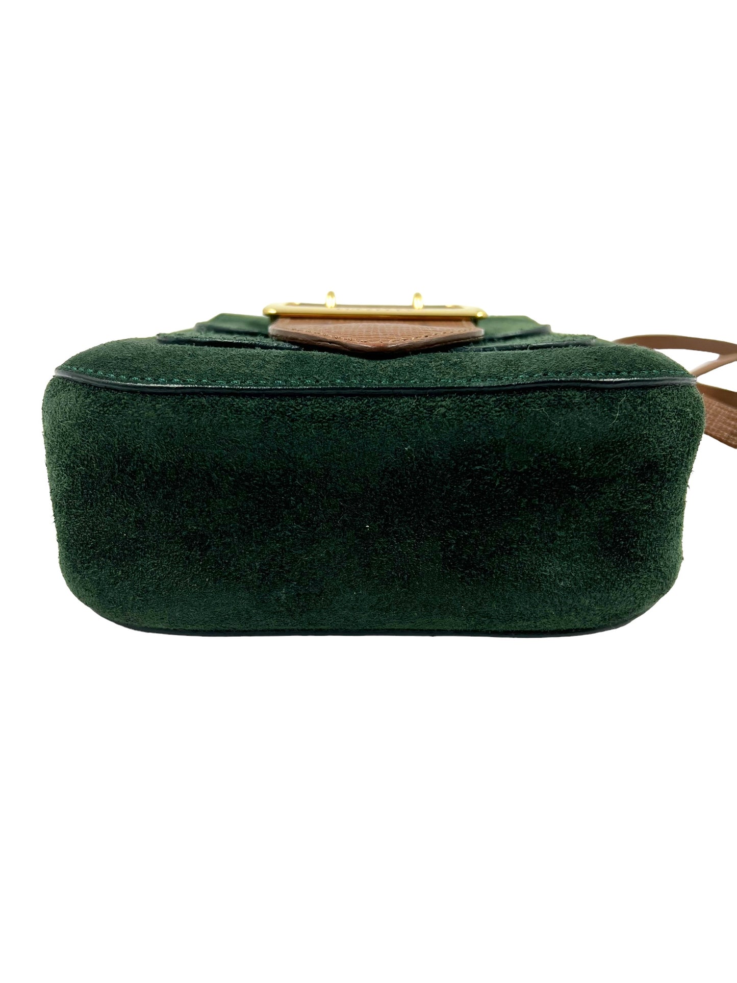 Burberry Green Suede The Belt Square Bag