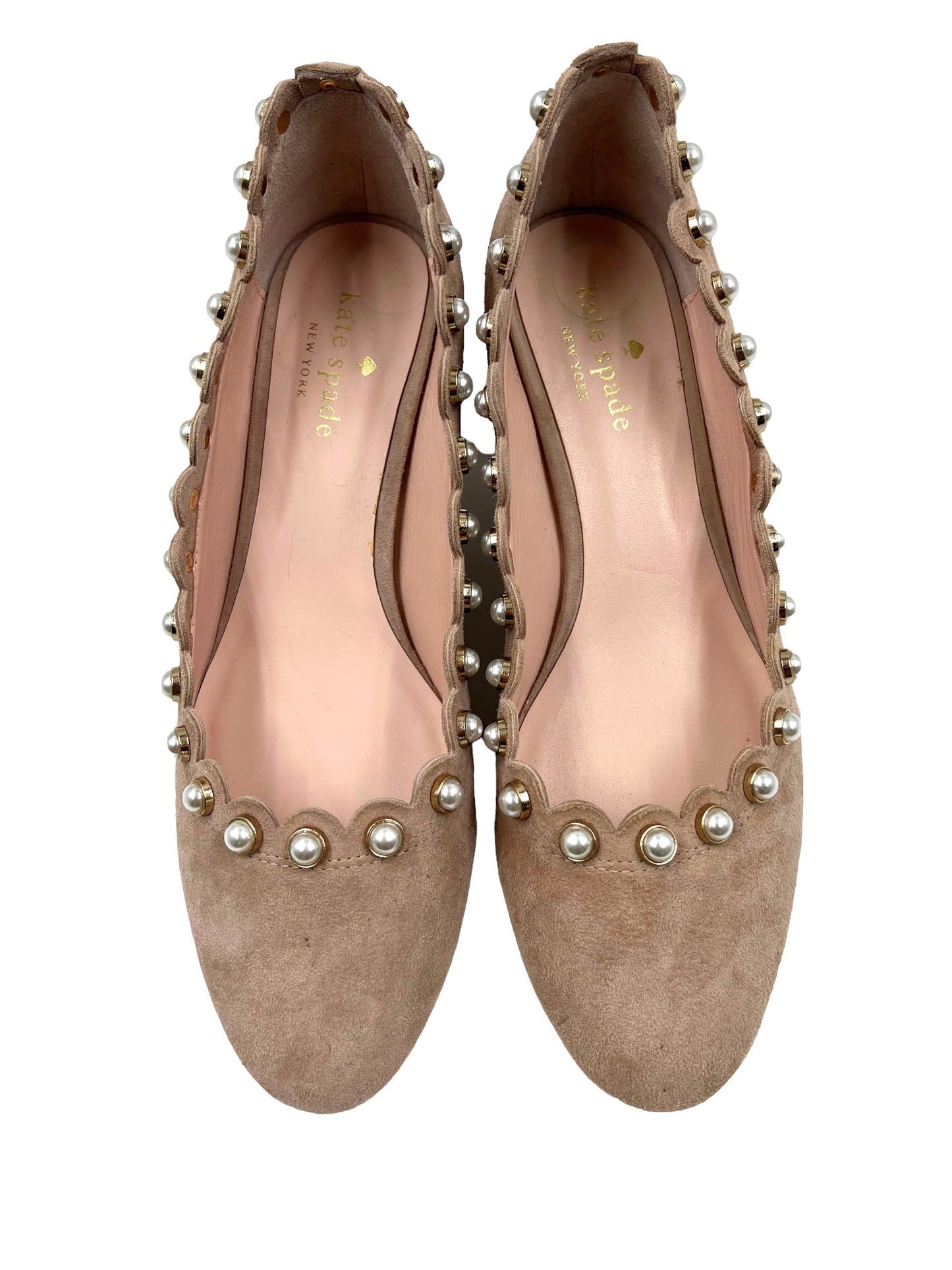 Kate Spade Size 8 Fawn Maeve Suede Pearl Heels