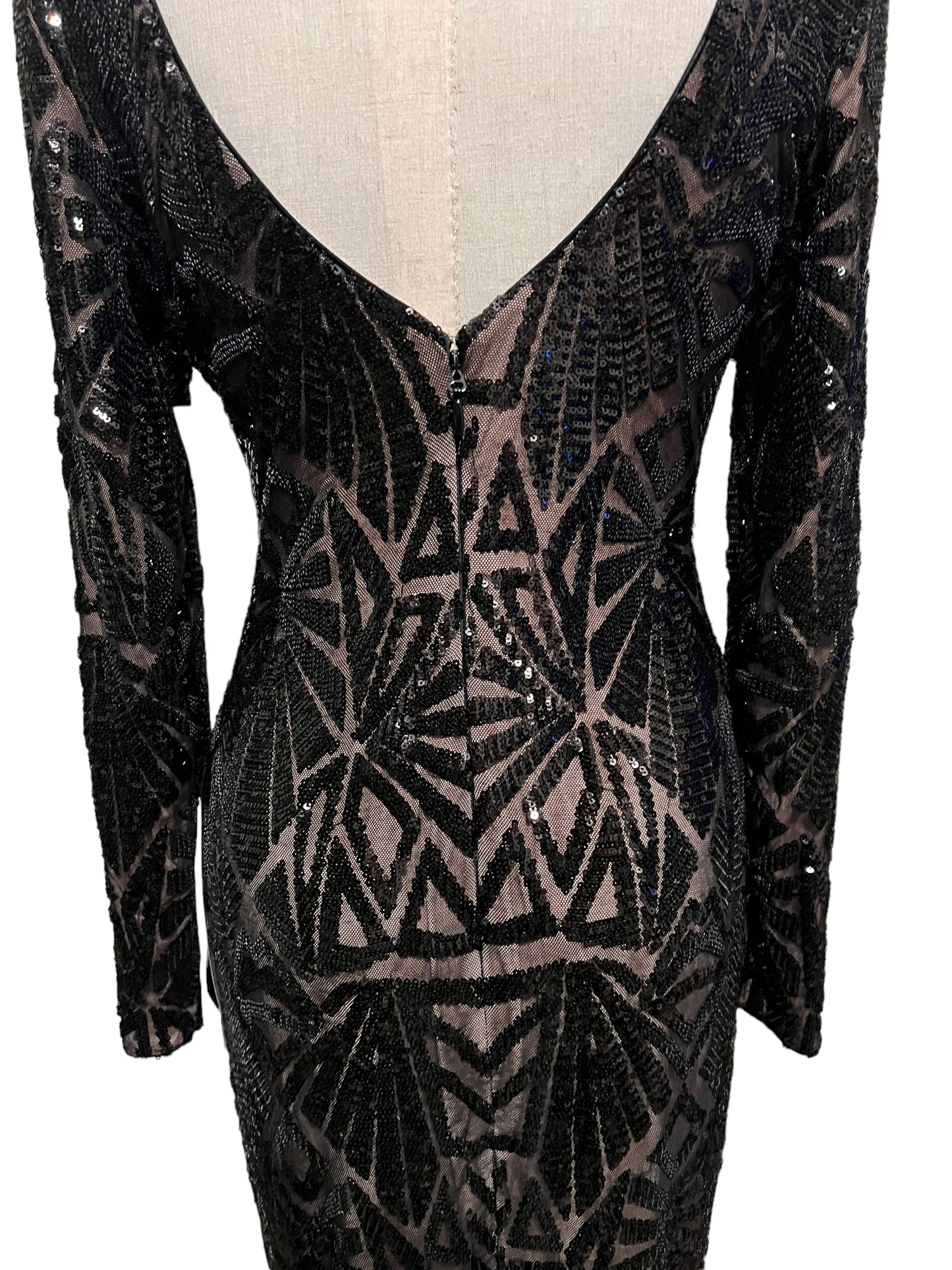 Dress the Population Size M Black Sequin Emery Dress