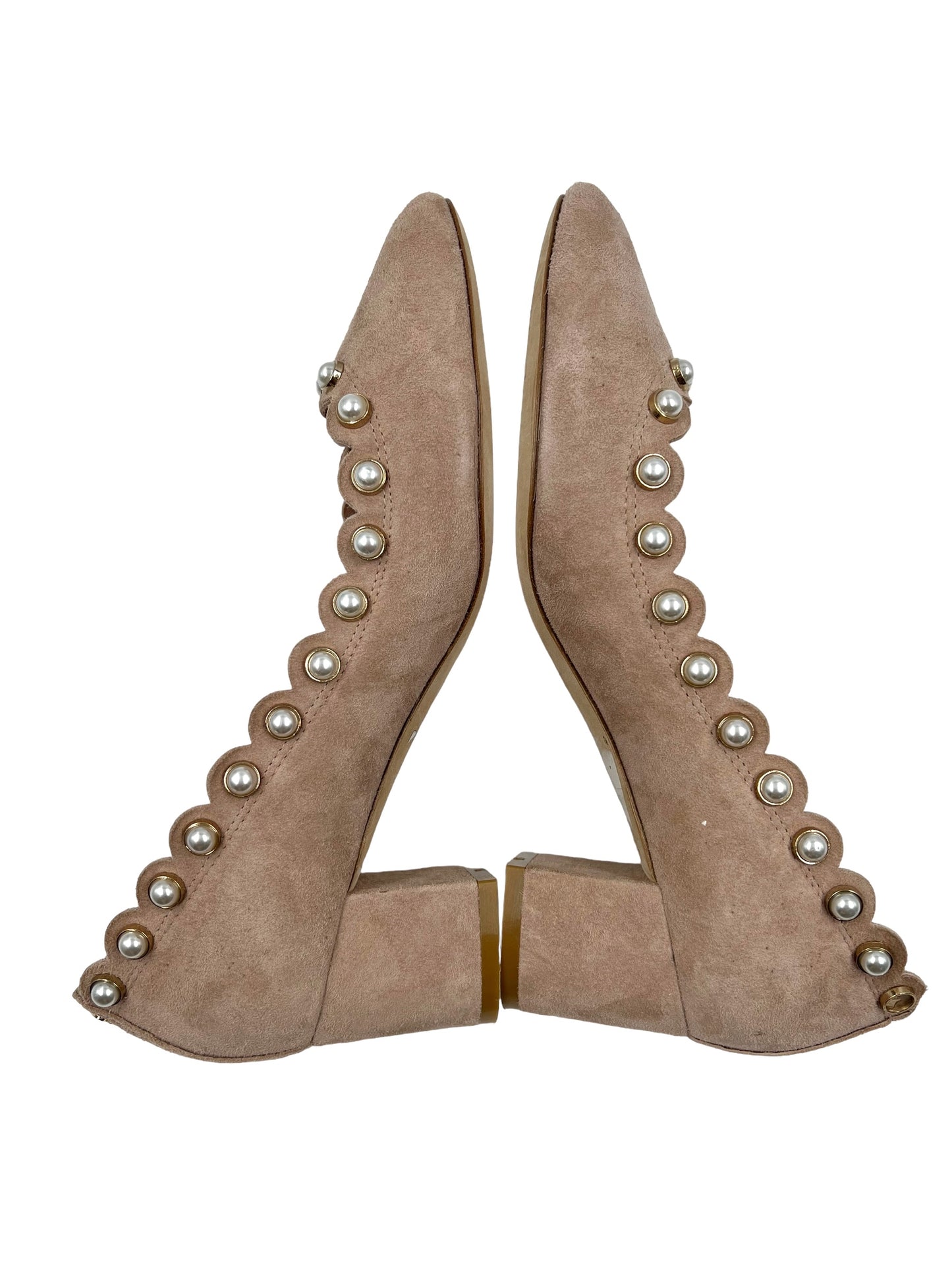 Kate Spade Size 8 Fawn Maeve Suede Pearl Heels