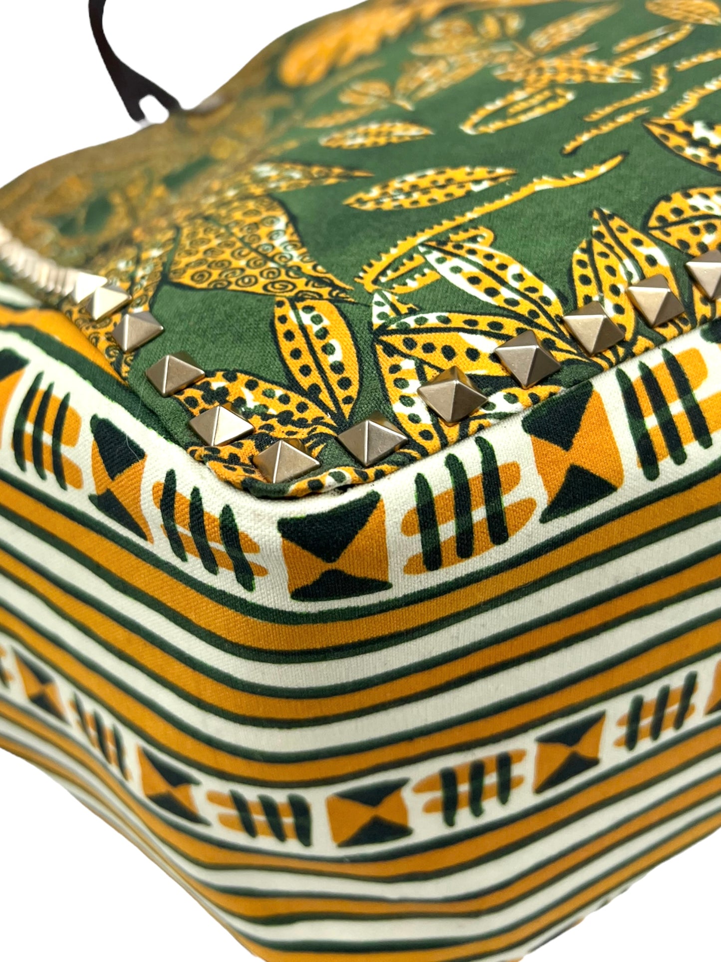 Valentino Garavani RARE Brown Leather Reversible Primitive Animal Elephant Studded Rockstud Tote