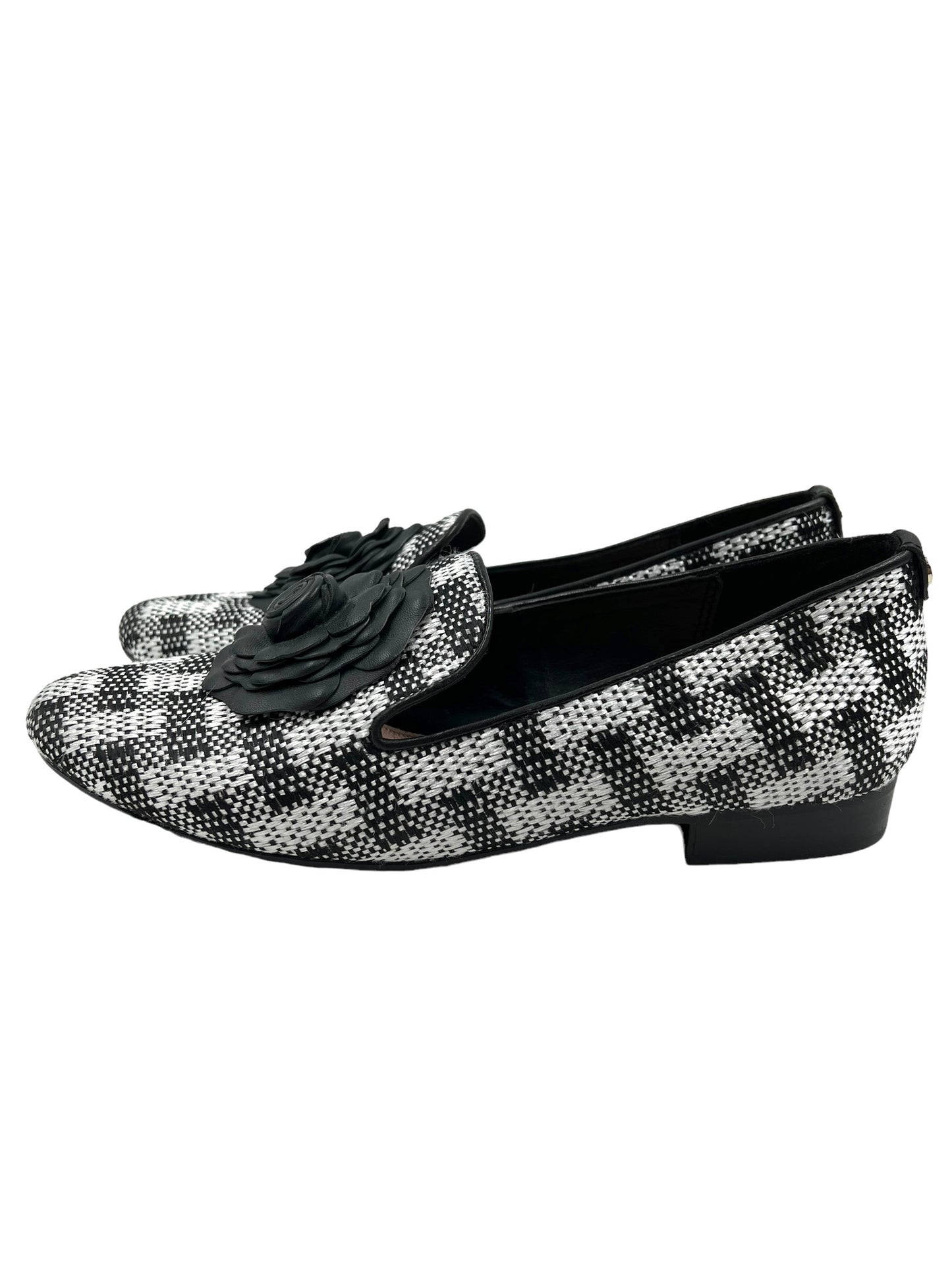 Taryn Rose Size 8 Black & White Plaid Brigitta Flats