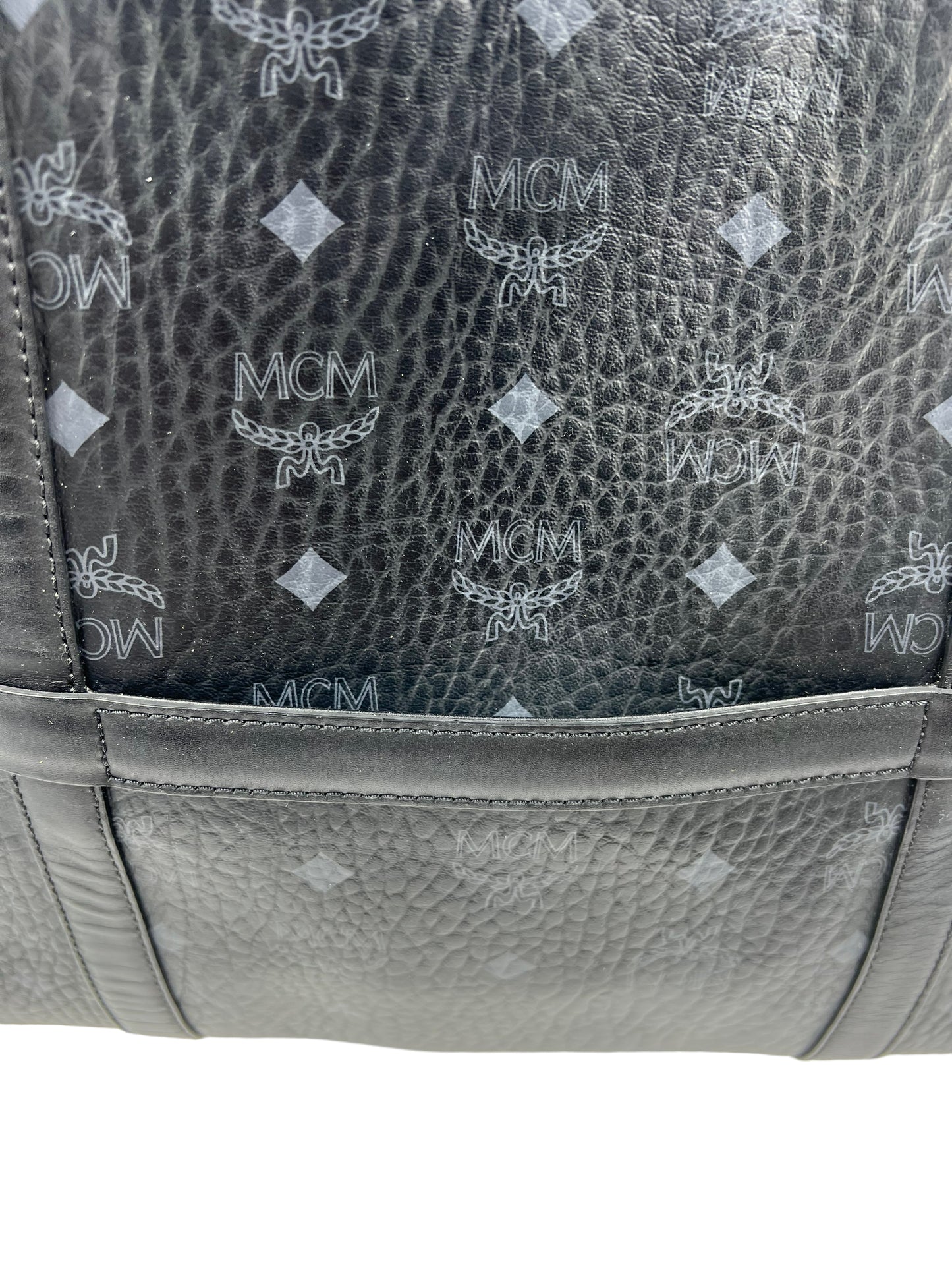 MCM Black Visetos Delmy Medium Shopper Tote