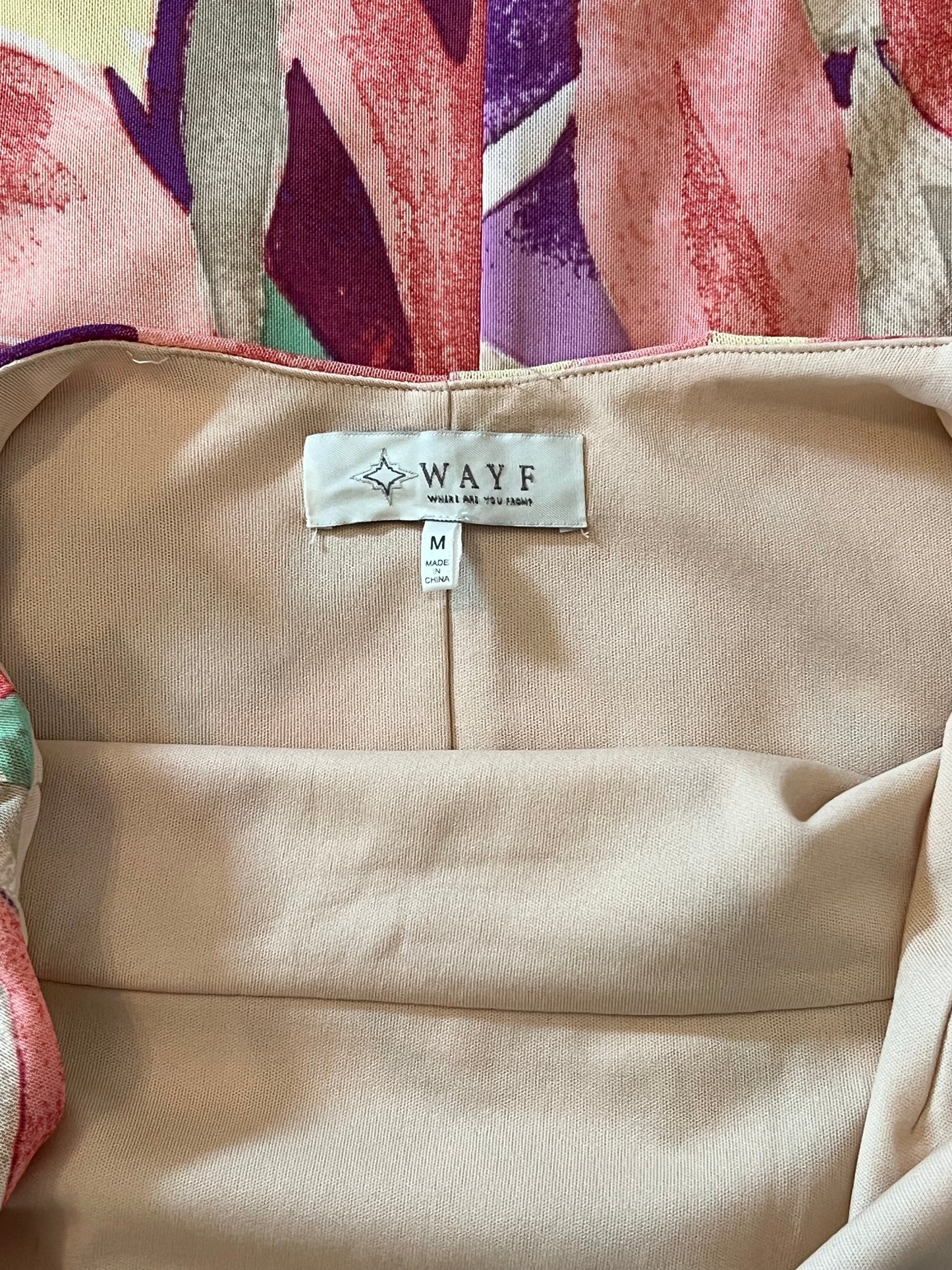 Wayf Size M Pink Floral Dress