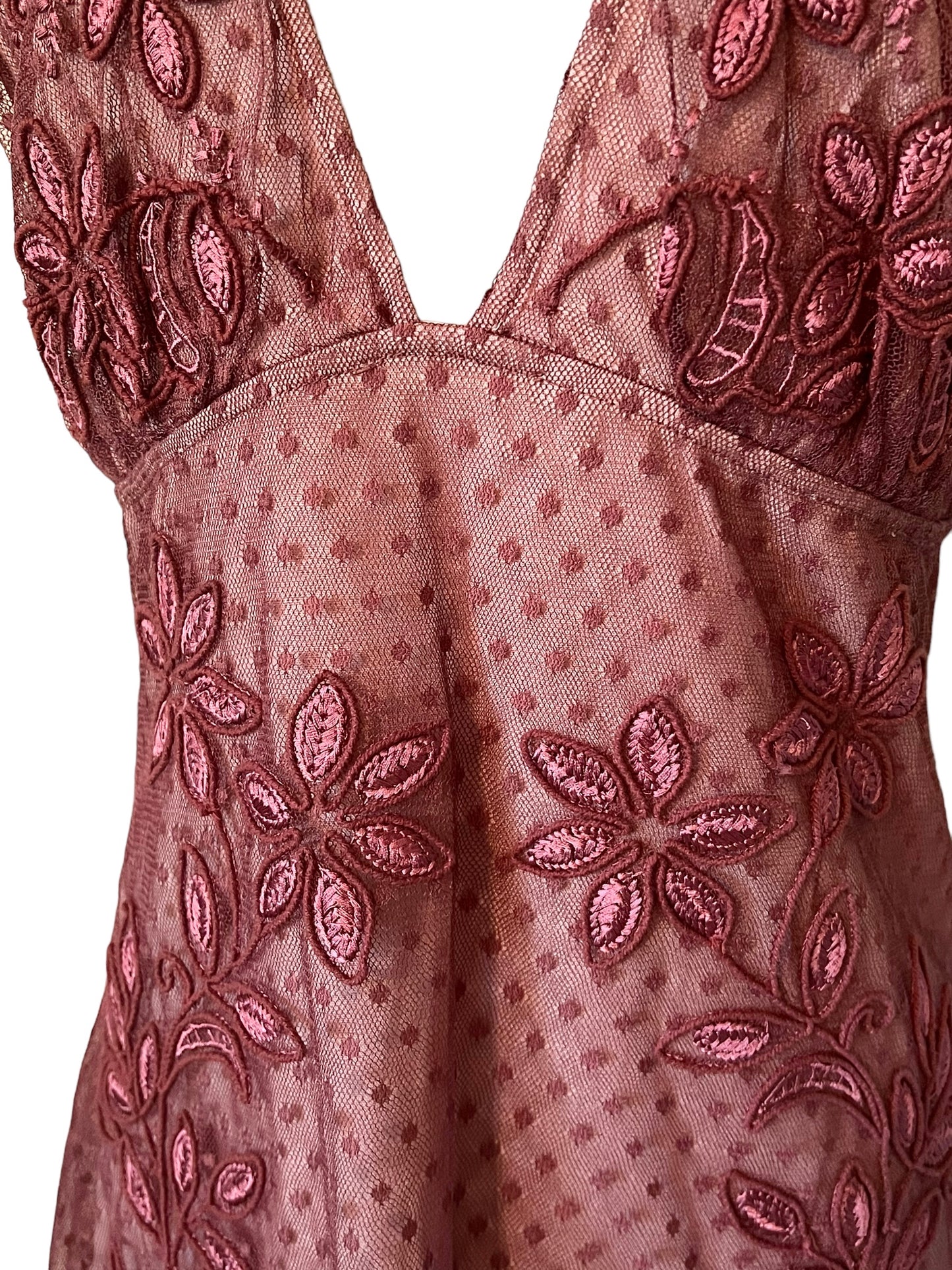 Free People Size L Sundown Mauve Lace Mini Dress