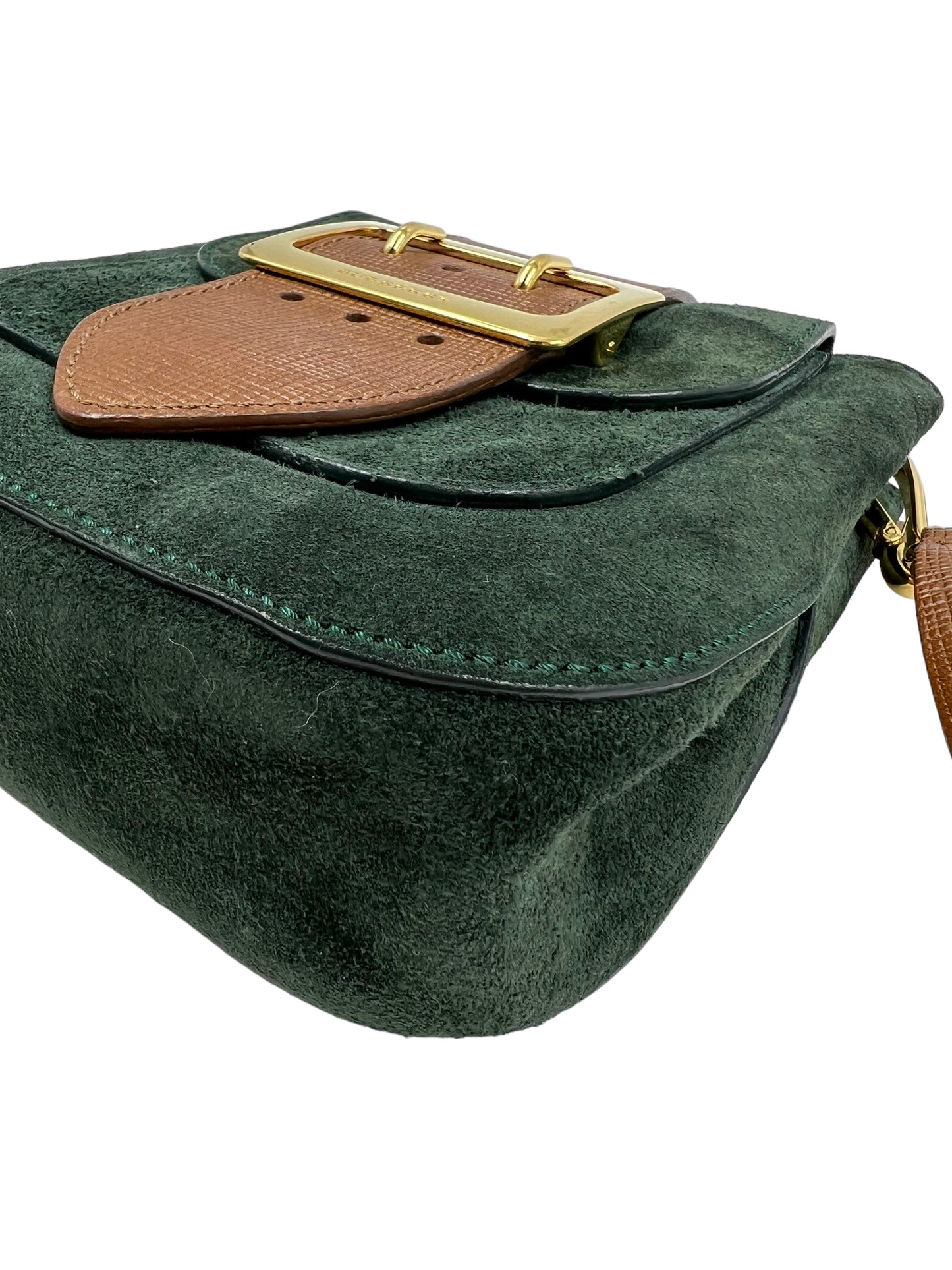 Burberry Green Suede The Belt Square Bag