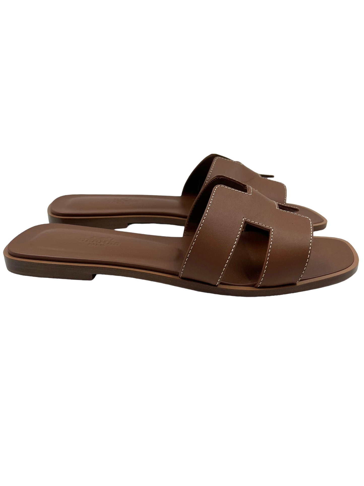 Hermes Size 39 Brown Oran Sandals