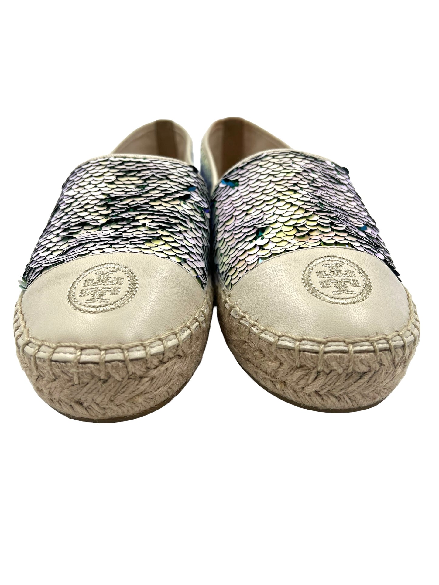 Tory Burch Size 8 Opal/Sea Green Mermaid Sequin Espadrilles