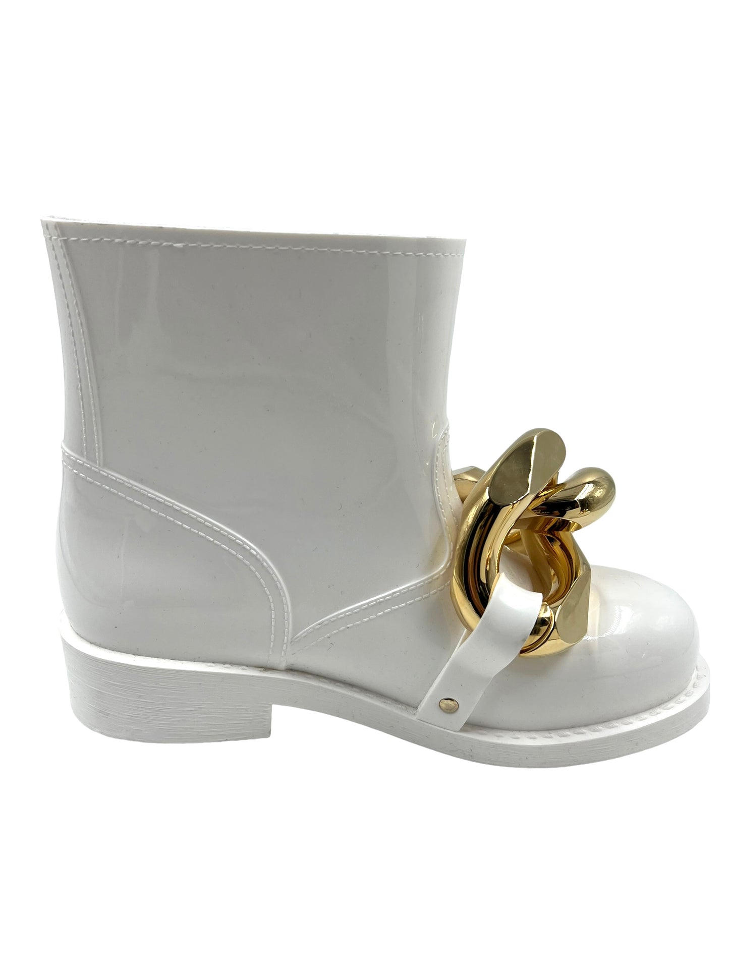 JW Anderson Size 39 White Chain Rain Booties