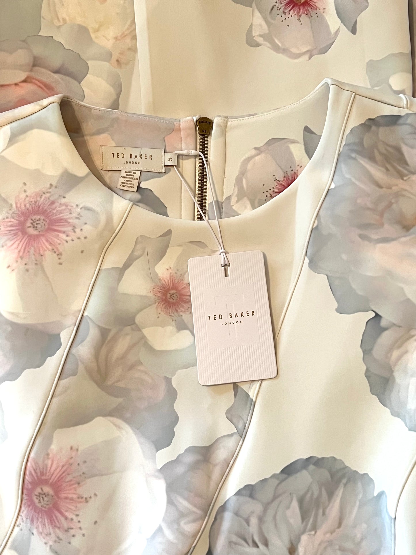 Ted Baker Size 12 Floral Neoprene Skater Dress