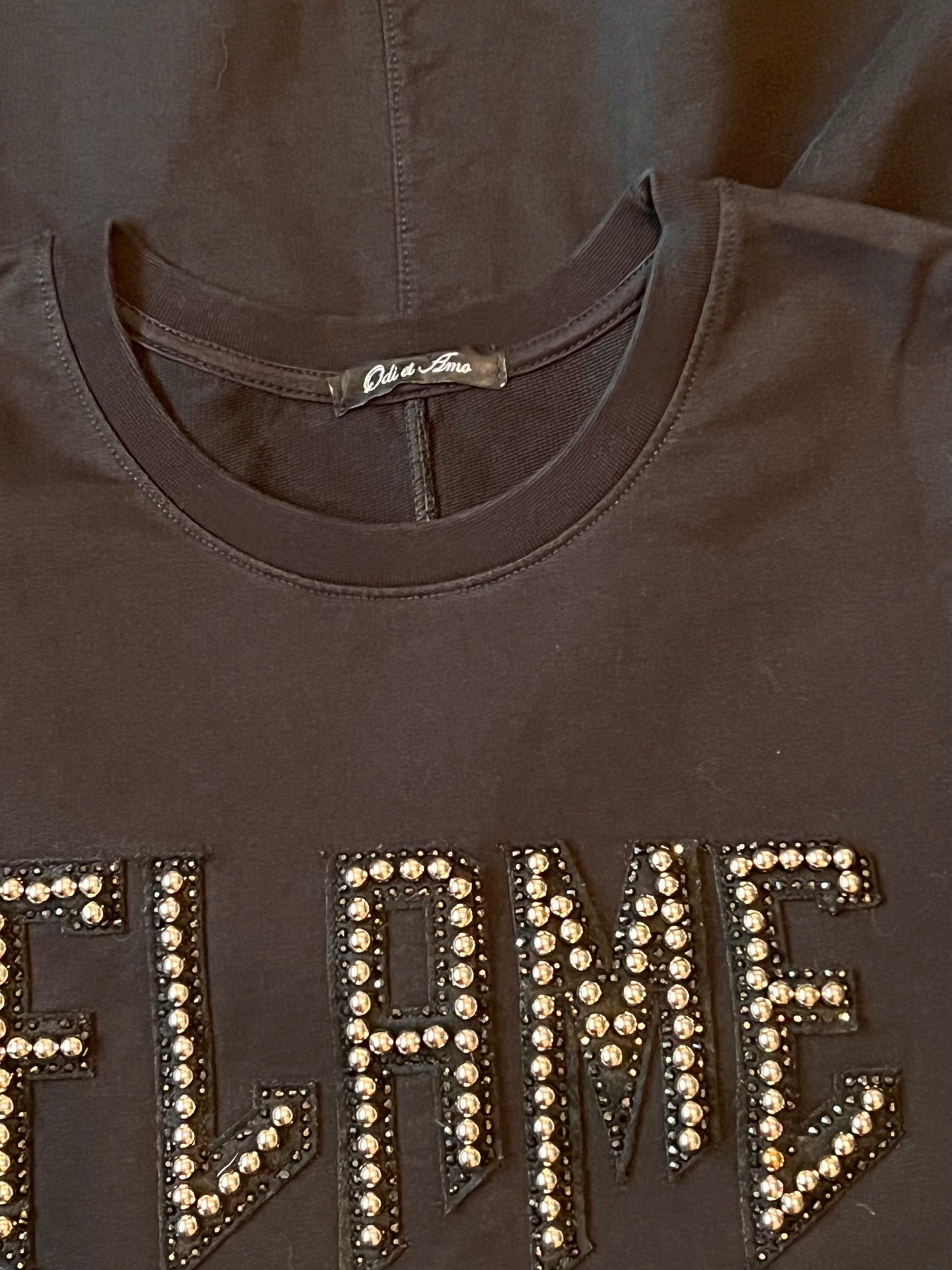 Odi et Amo Size S Black Graphic Dress