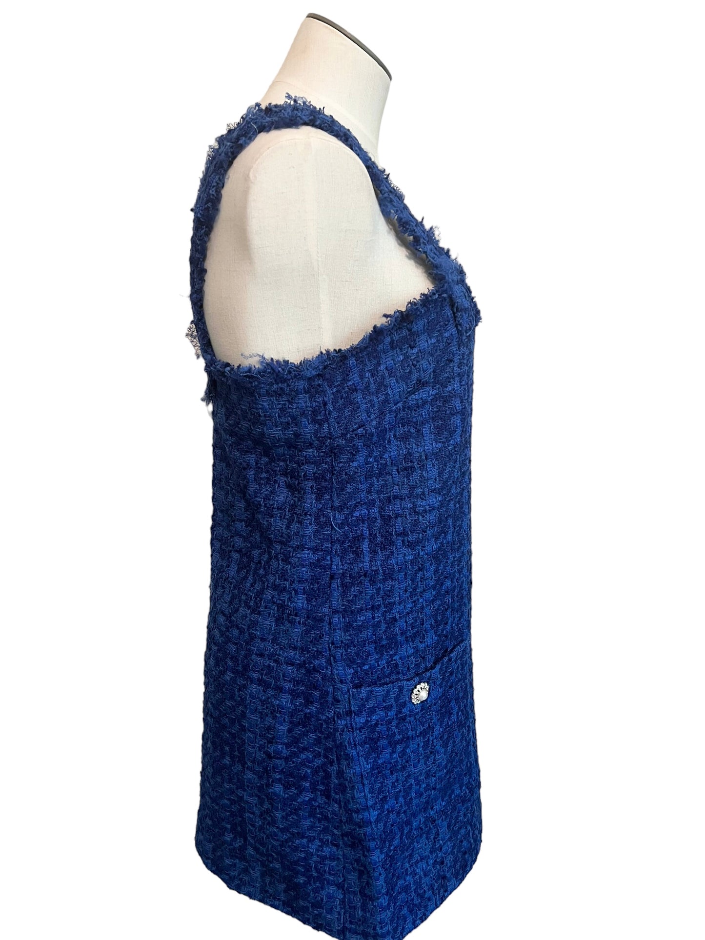 Zara Size M Blue Tweed Dress