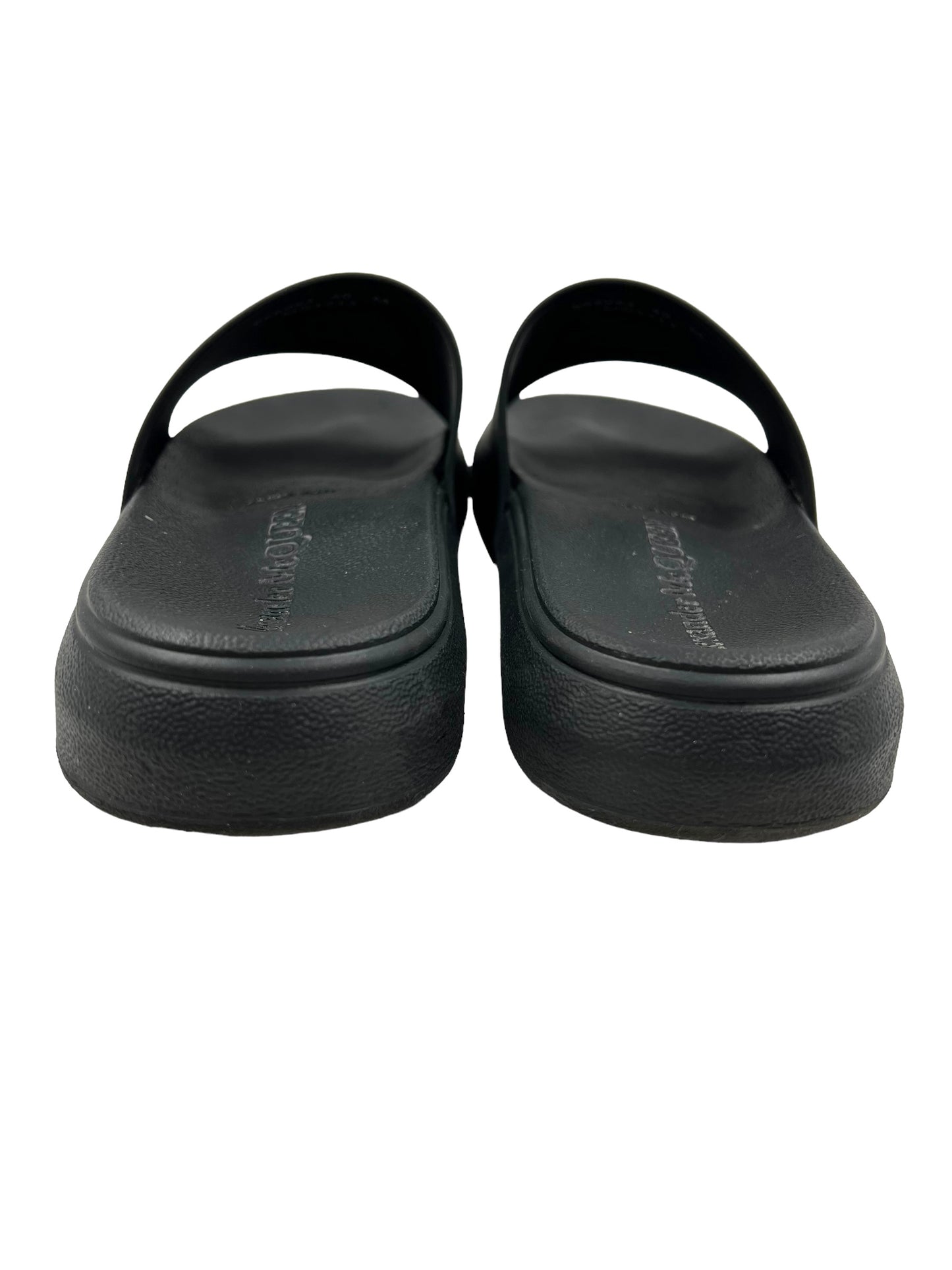 Alexander McQueen Size 40 Black Logo Pool Slides