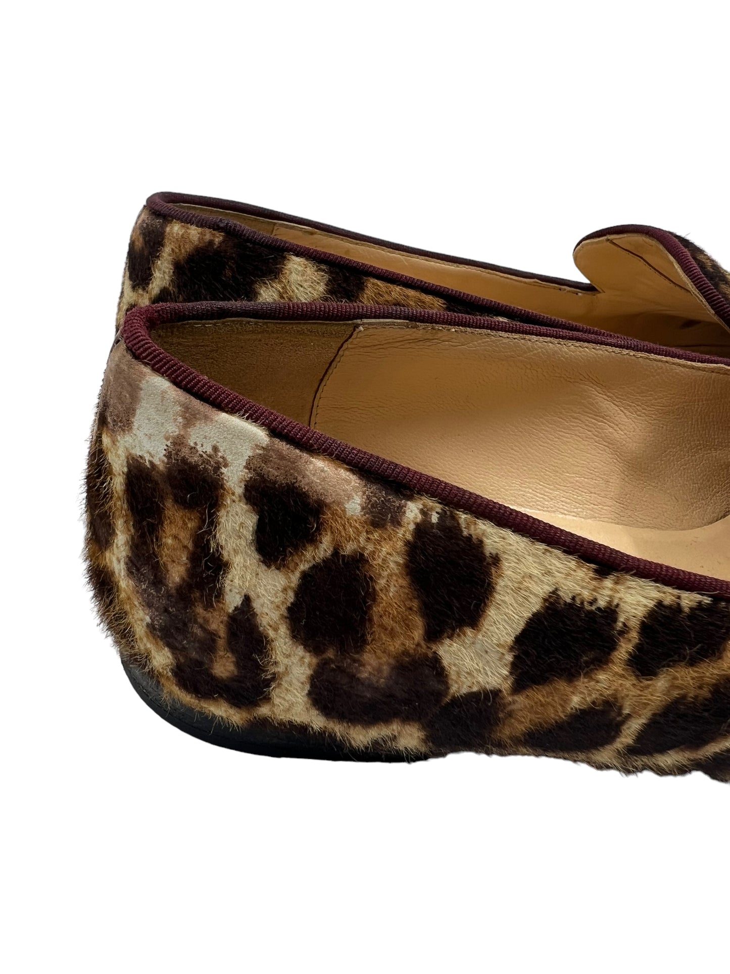 Christian Louboutin 'I Love My Loubies' Size 39.5 Leopard Print Loafers
