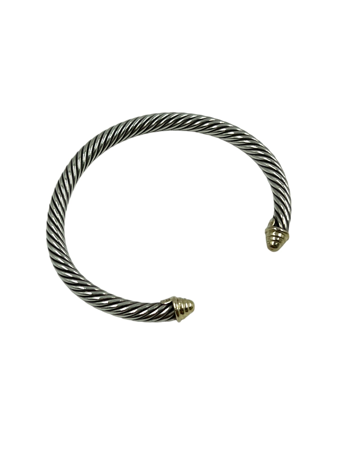 David Yurman Sterling Silver 14k Yellow Gold 5mm Cable Classics Bracelet