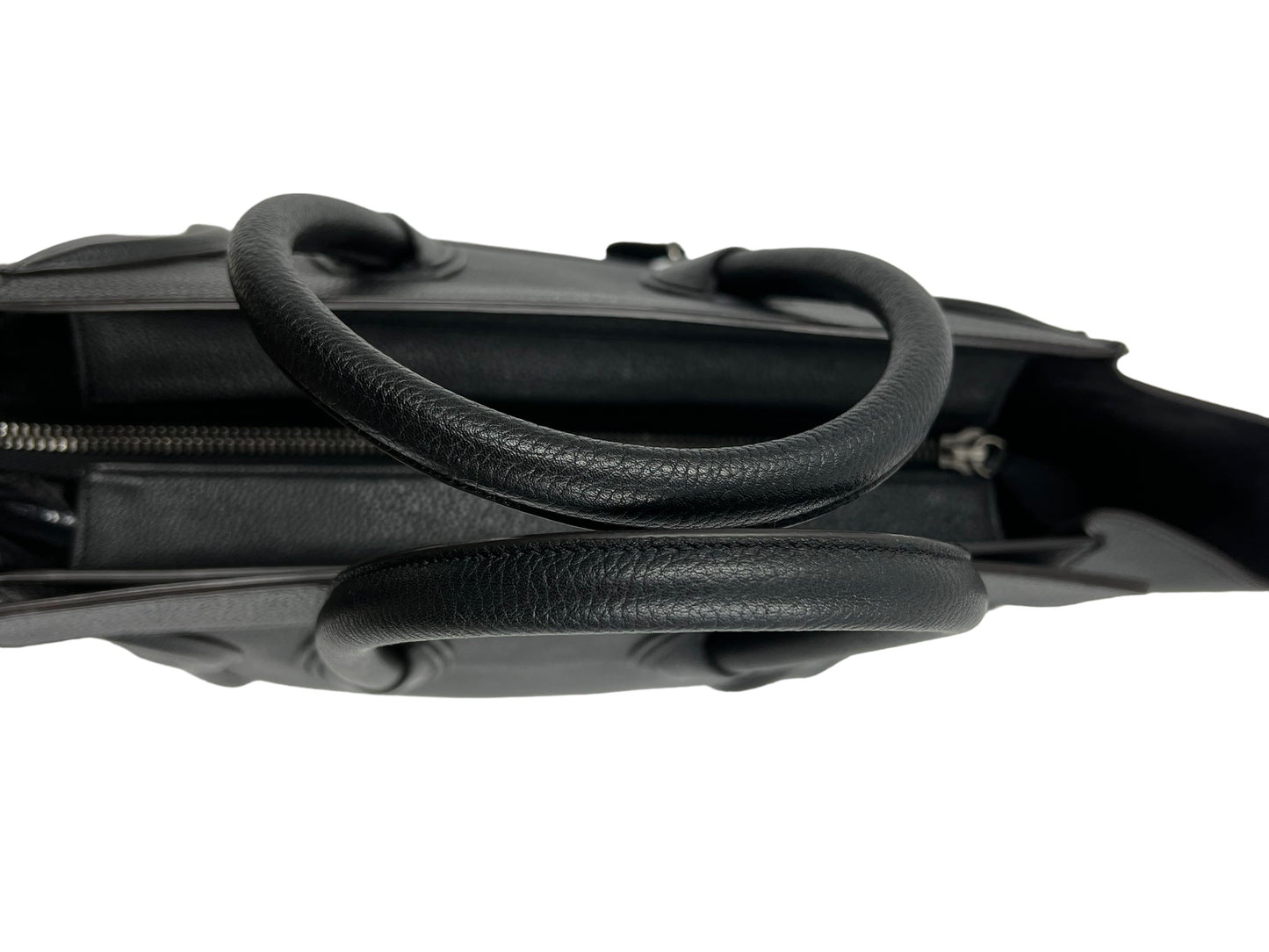 Celine Black Drummed Leather Mini Luggage Tote