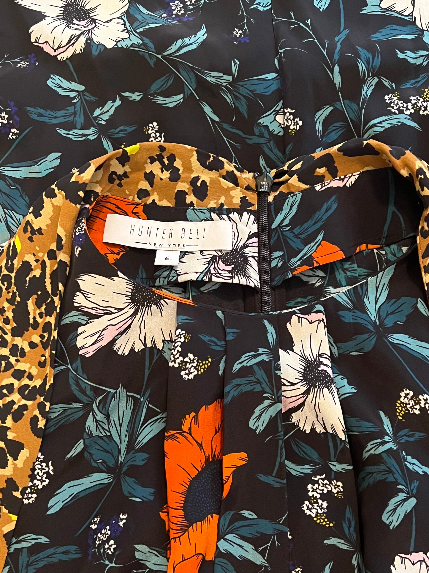 Hunter Bell Size 6 Silk Mixed Print Dress