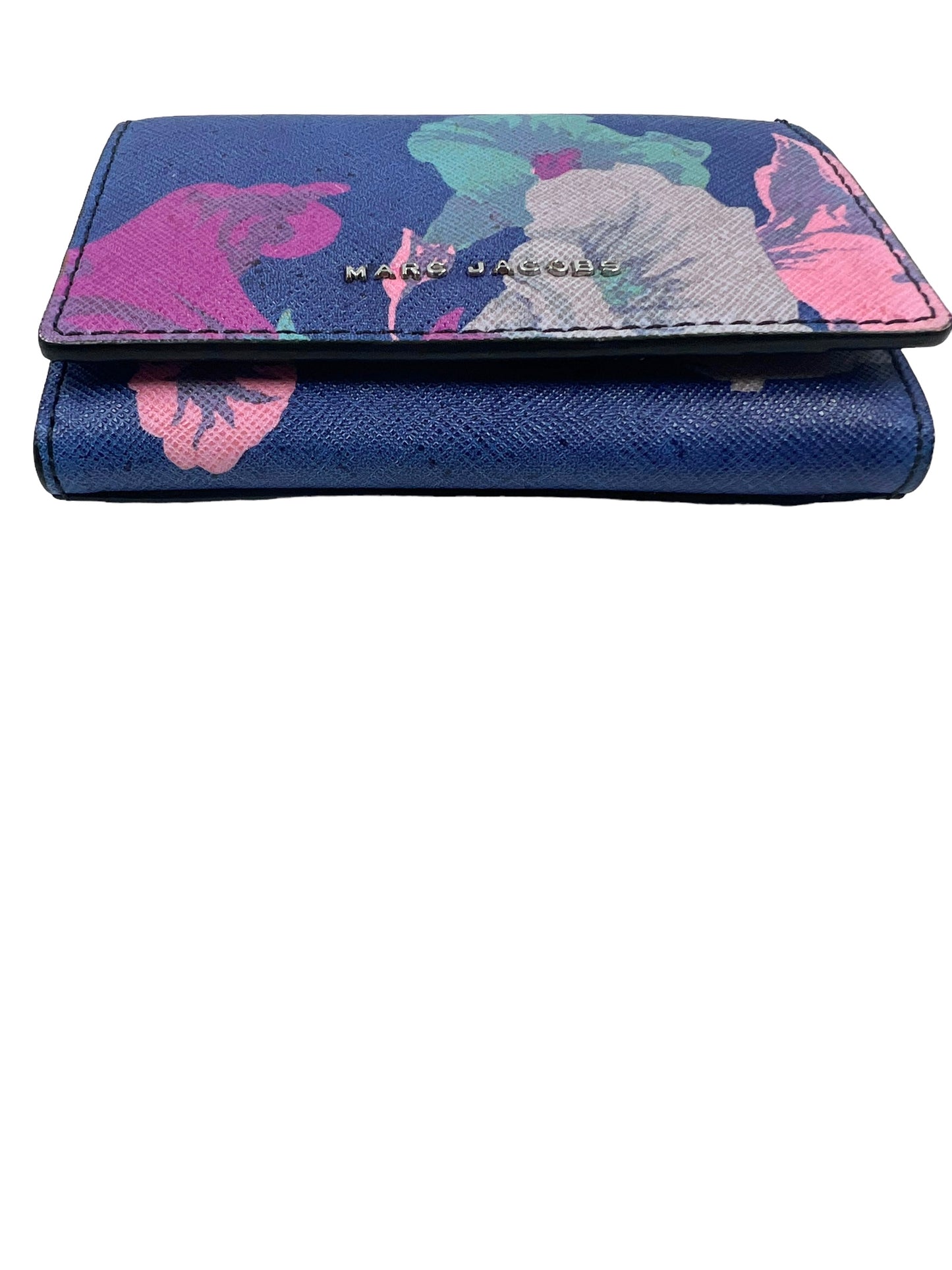 Marc Jacobs Blue Floral Leather Bifold Wallet