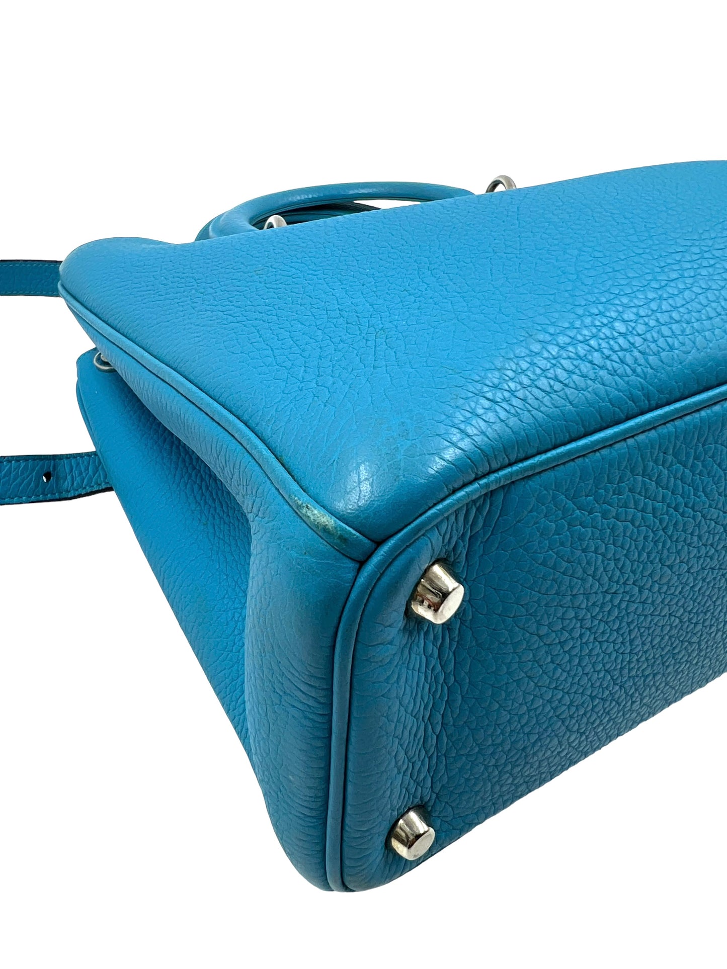 Christian Dior Aqua Blue Leather Medium Diorissimo Tote