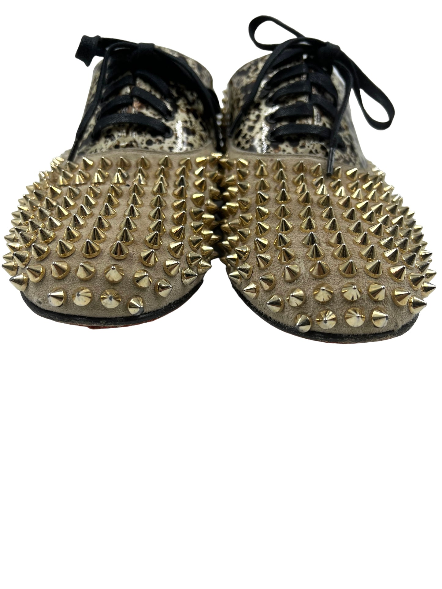 Christian Louboutin Suede Size 39.5 'Freddy' Spike Oxfords