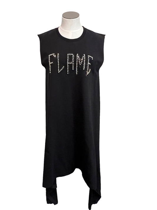 Odi et Amo Size S Black Graphic Dress