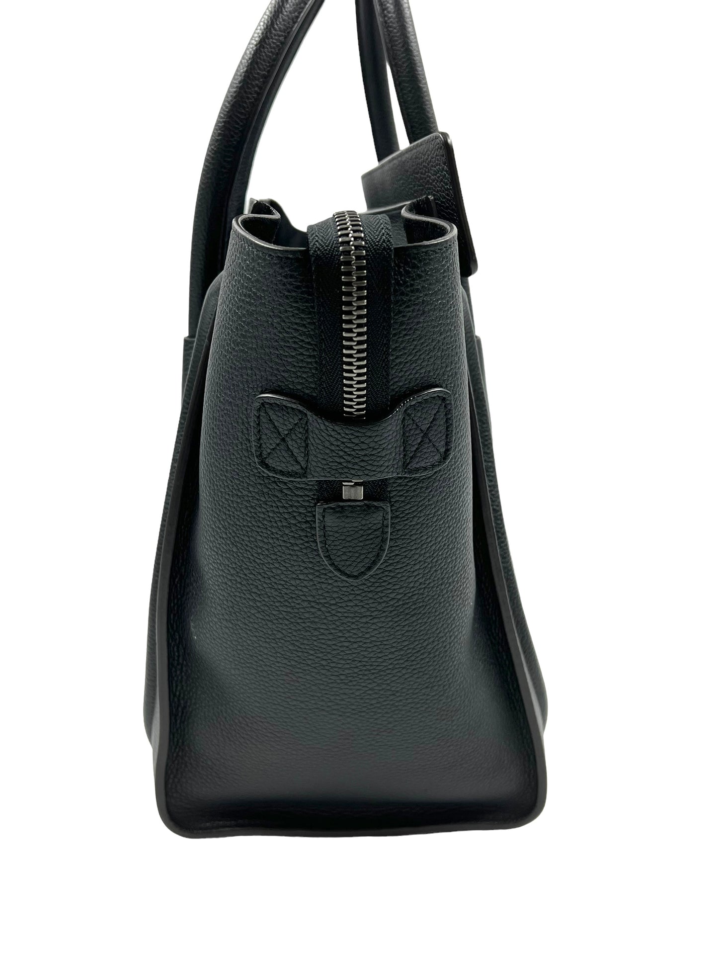 Celine Black Drummed Leather Mini Luggage Tote
