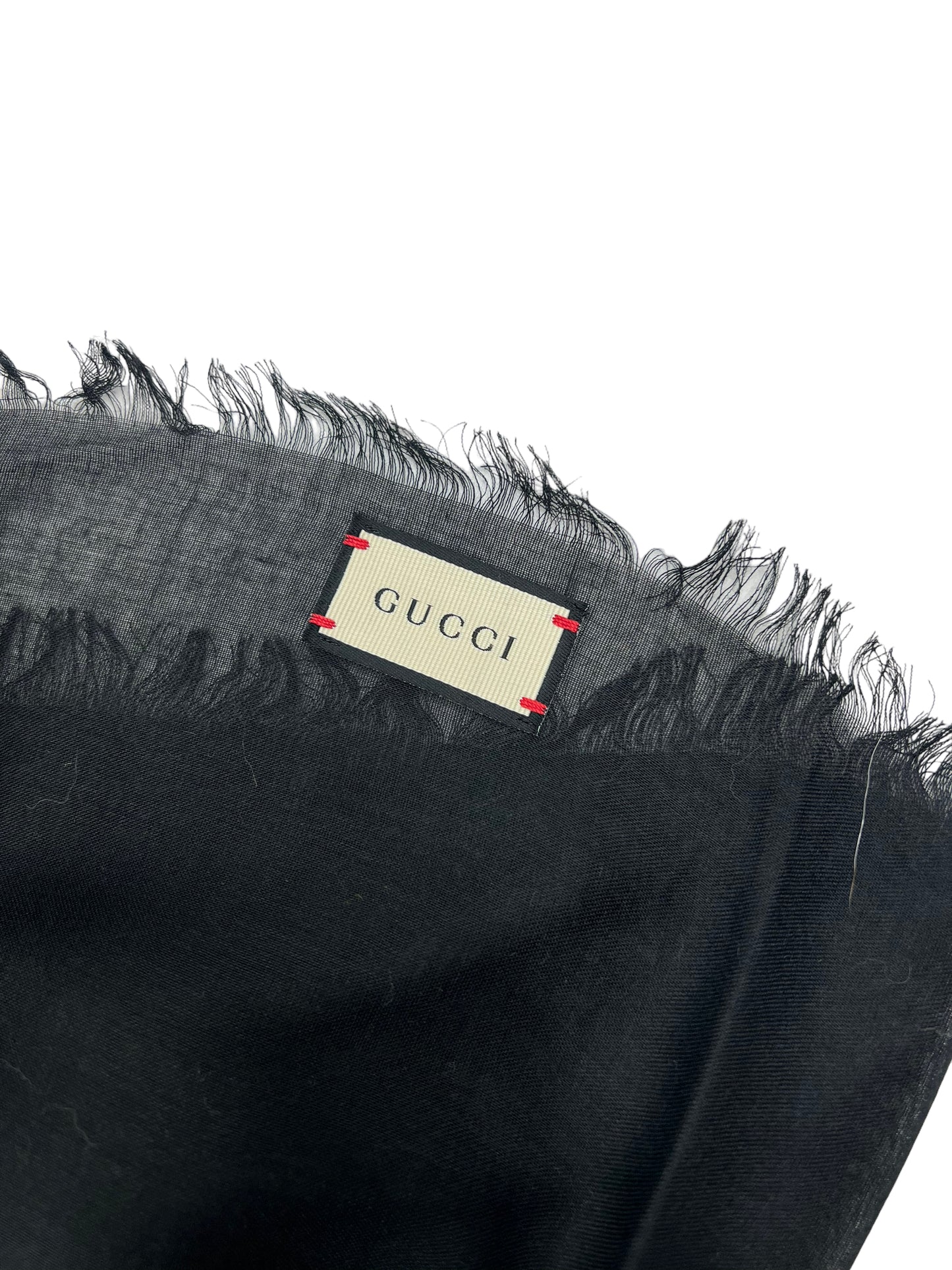 Gucci Black Logo Web Stripe Scarf/Shawl