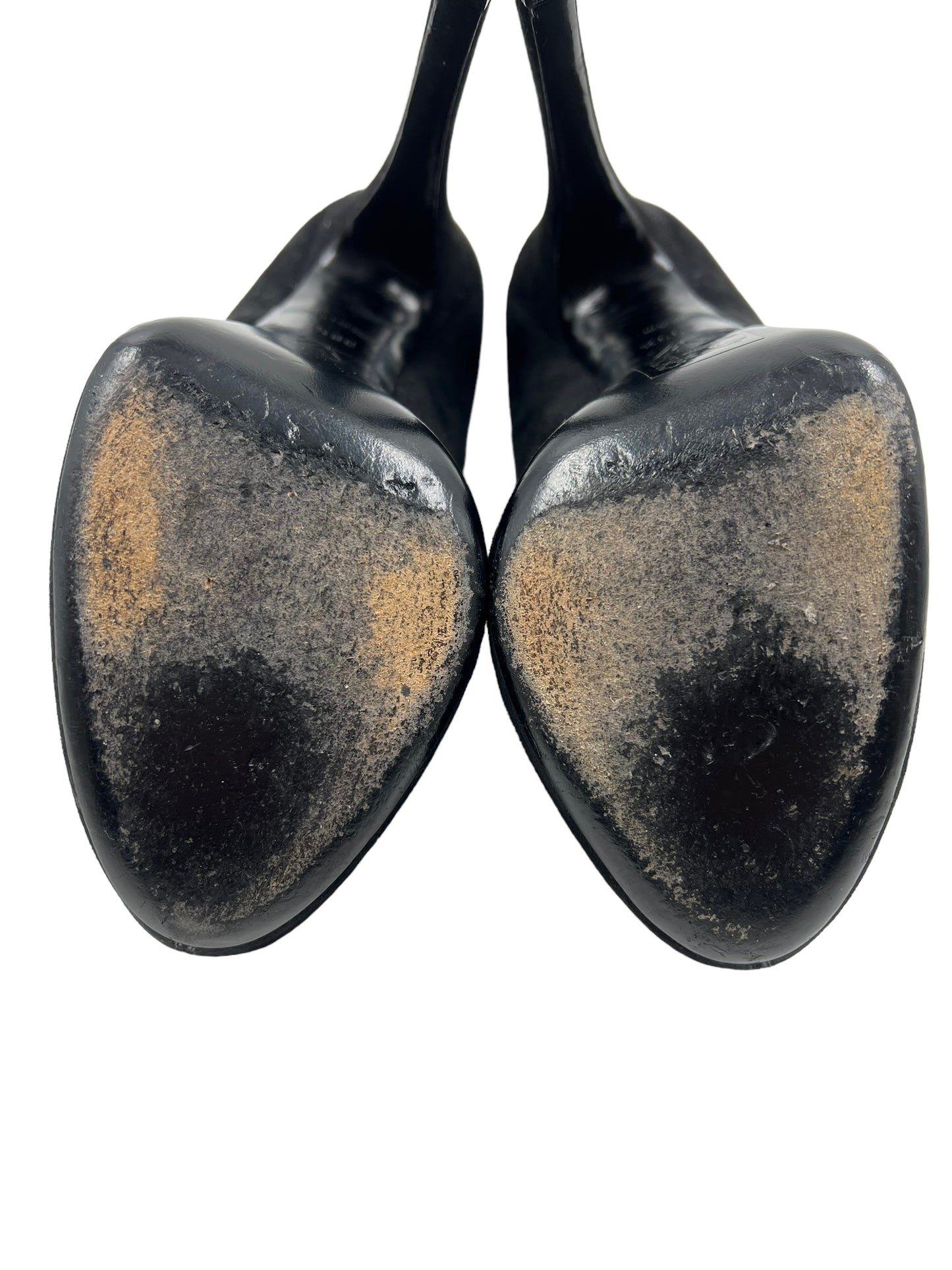 Louis Vuitton Black Suede 'Oh Really!' Size 39.5 Lock Heels