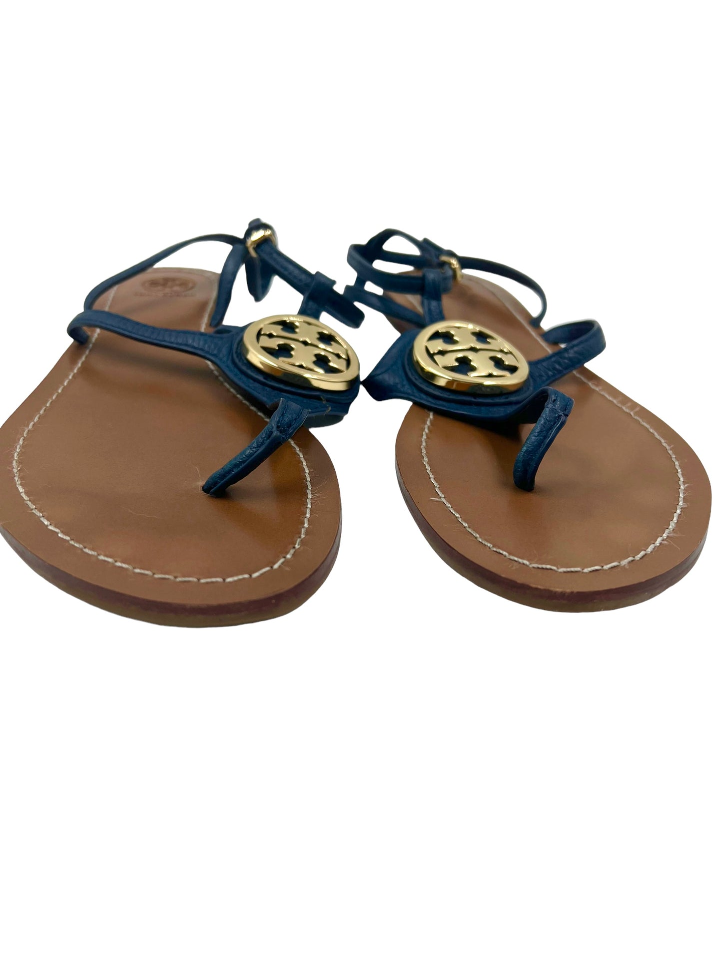 Tory Burch Blue Leather Size 10 'Miller' Sandals