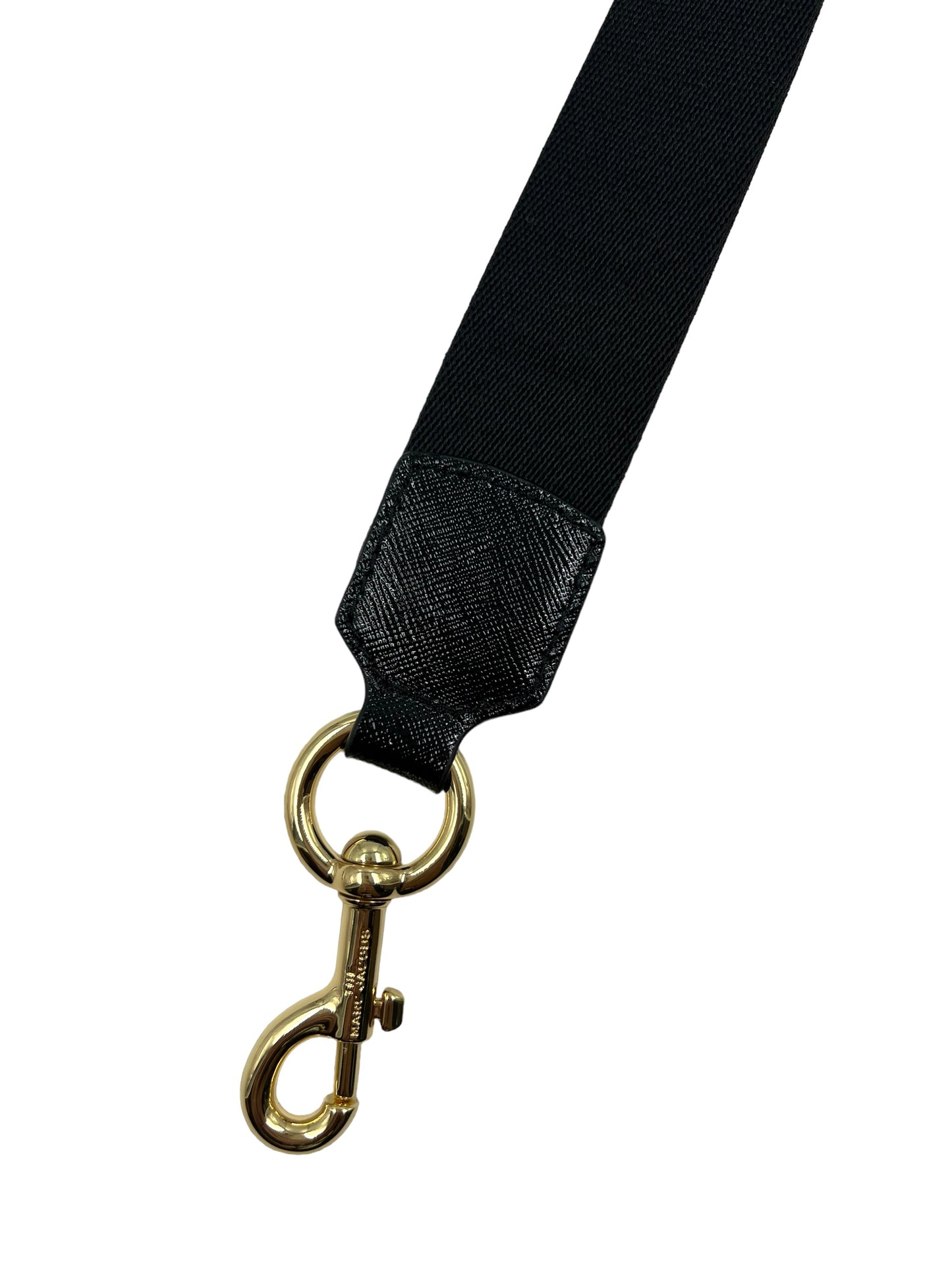 Marc Jacobs Black & Gold Fabric Logo Guitar Strap