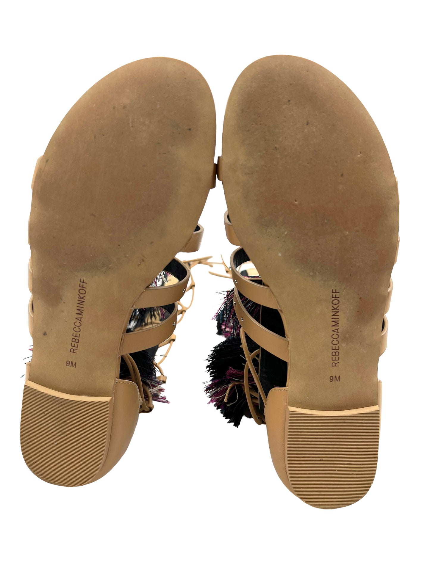 Rebecca Minkoff Size 9 'Eve' Leather Gladiator Tassel Pom Pom Sandals