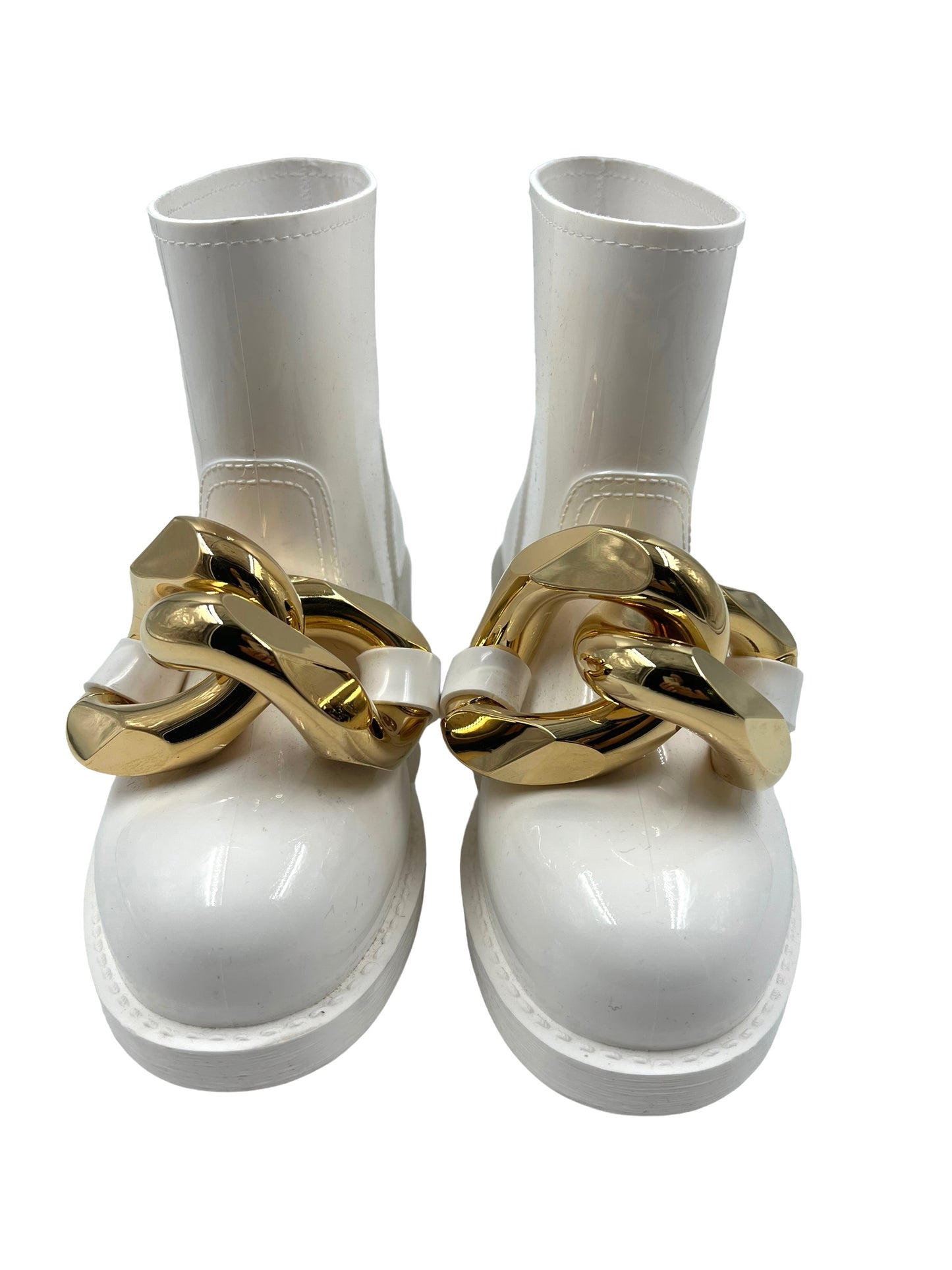 JW Anderson Size 39 White Chain Rain Booties