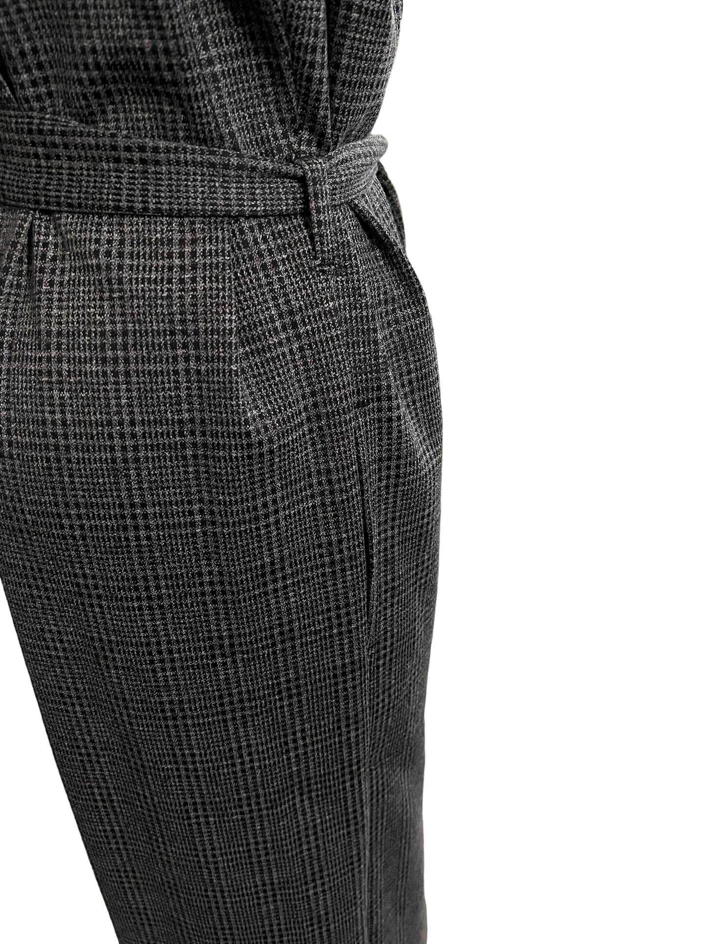 Max Studio Size M Gray Plaid Jumpsuit