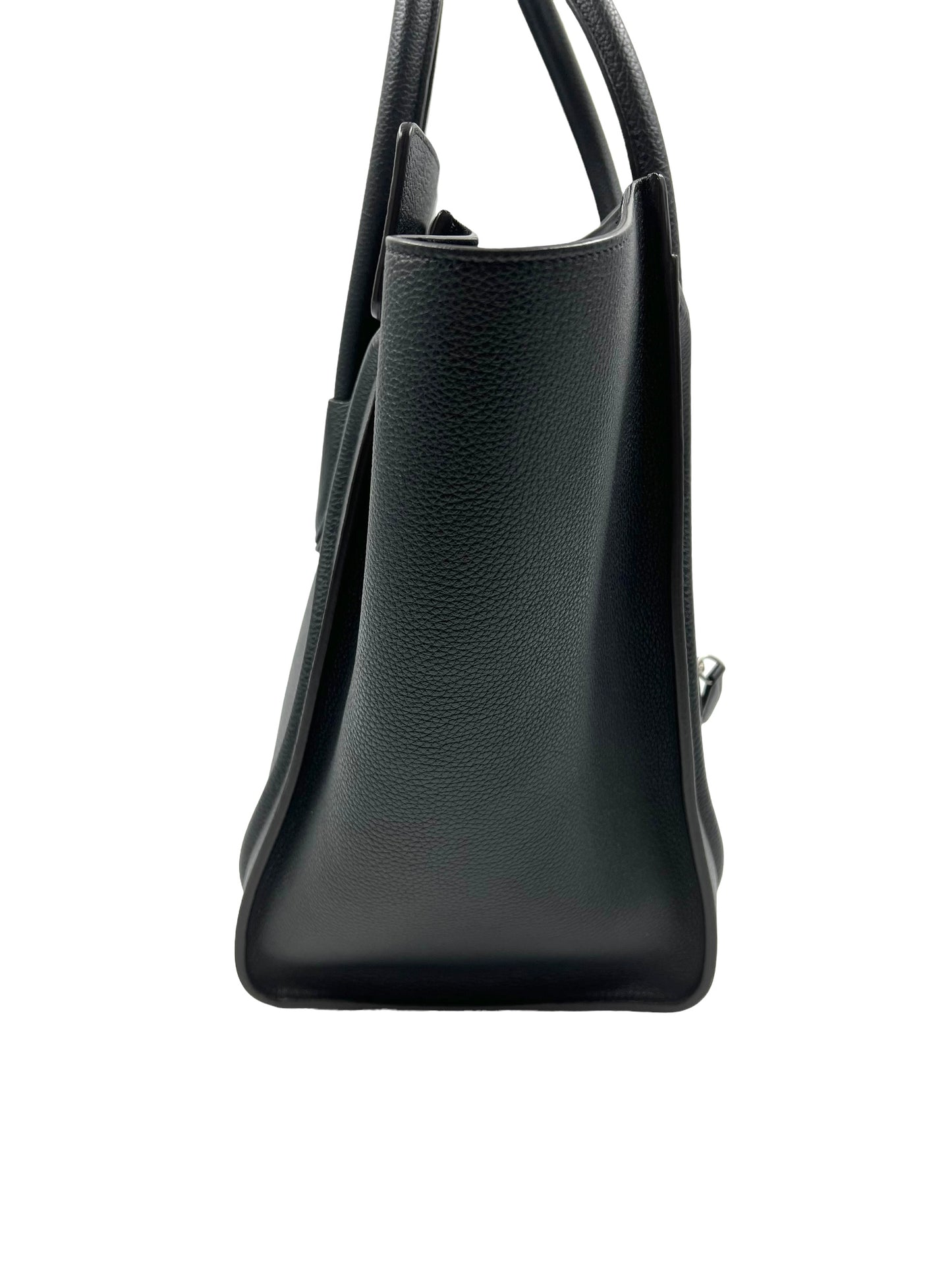 Celine Black Drummed Leather Mini Luggage Tote