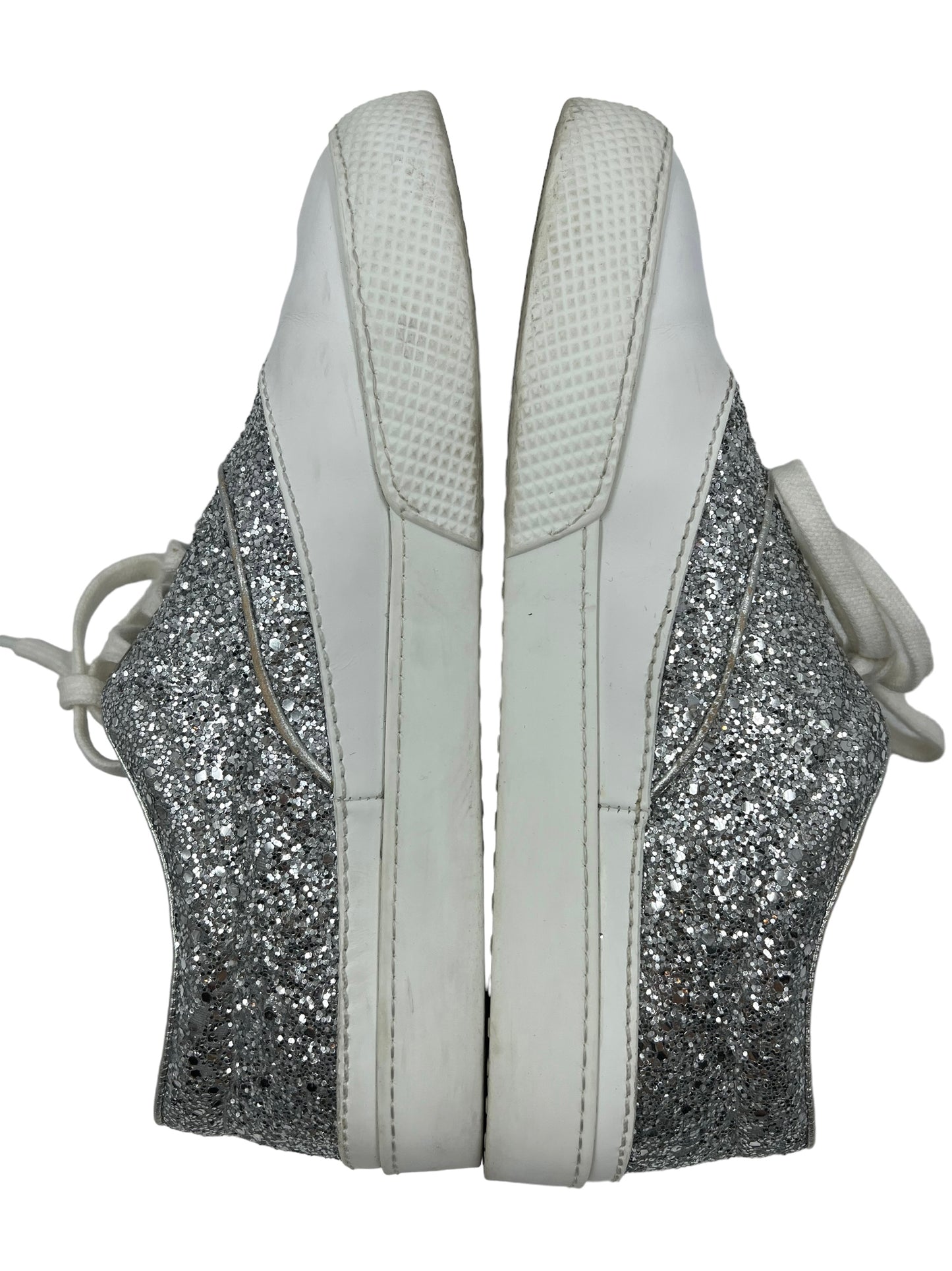 Miu Miu Silver Size 39 Low Top Glitter Sneakers