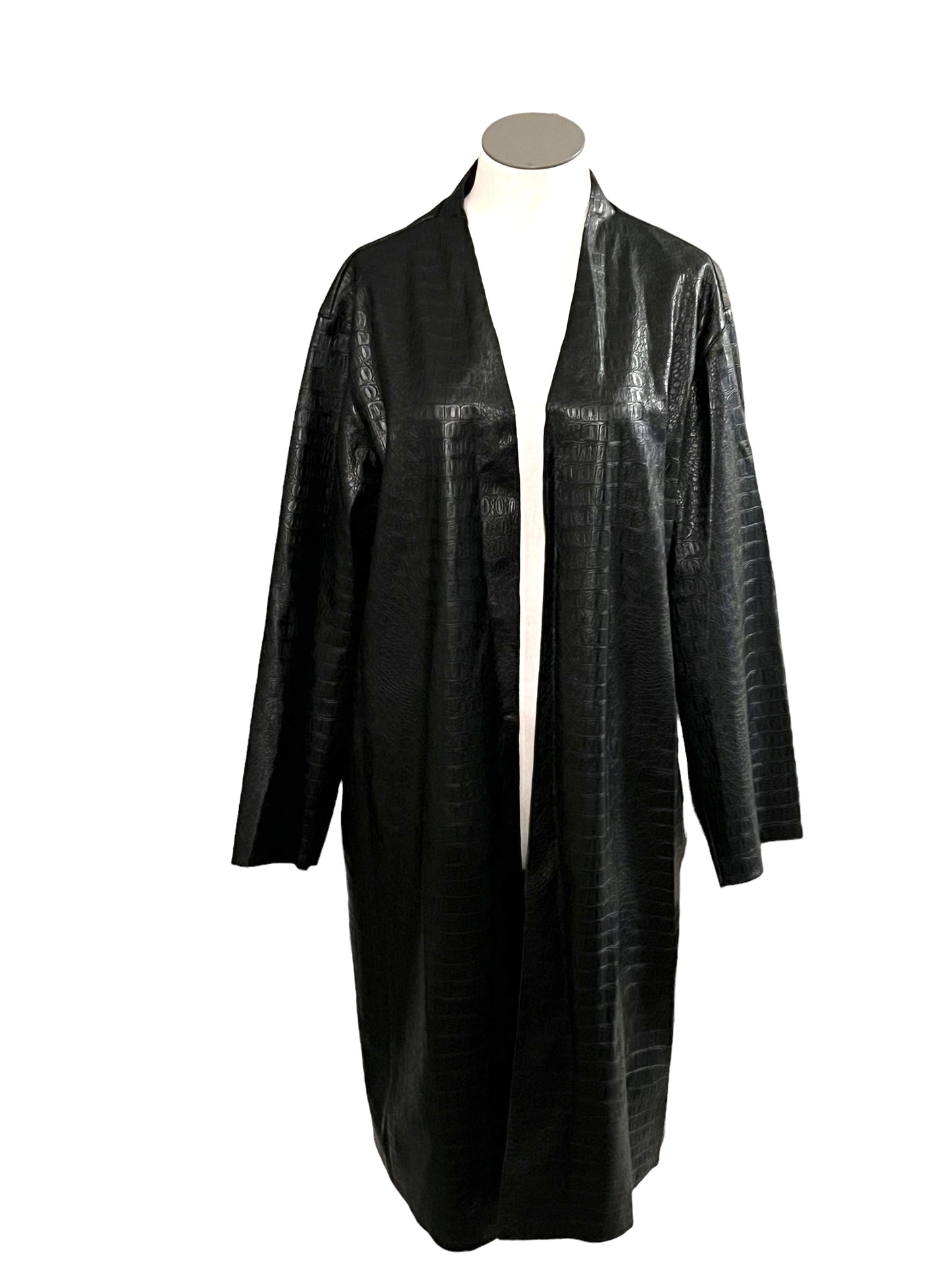 Marc New York Black Croc Embossed Vegan Leather Size M Jacket