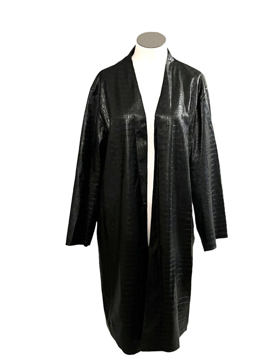 Marc New York Black Croc Embossed Vegan Leather Size M Jacket