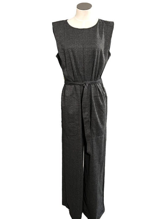 Max Studio Size M Gray Plaid Jumpsuit