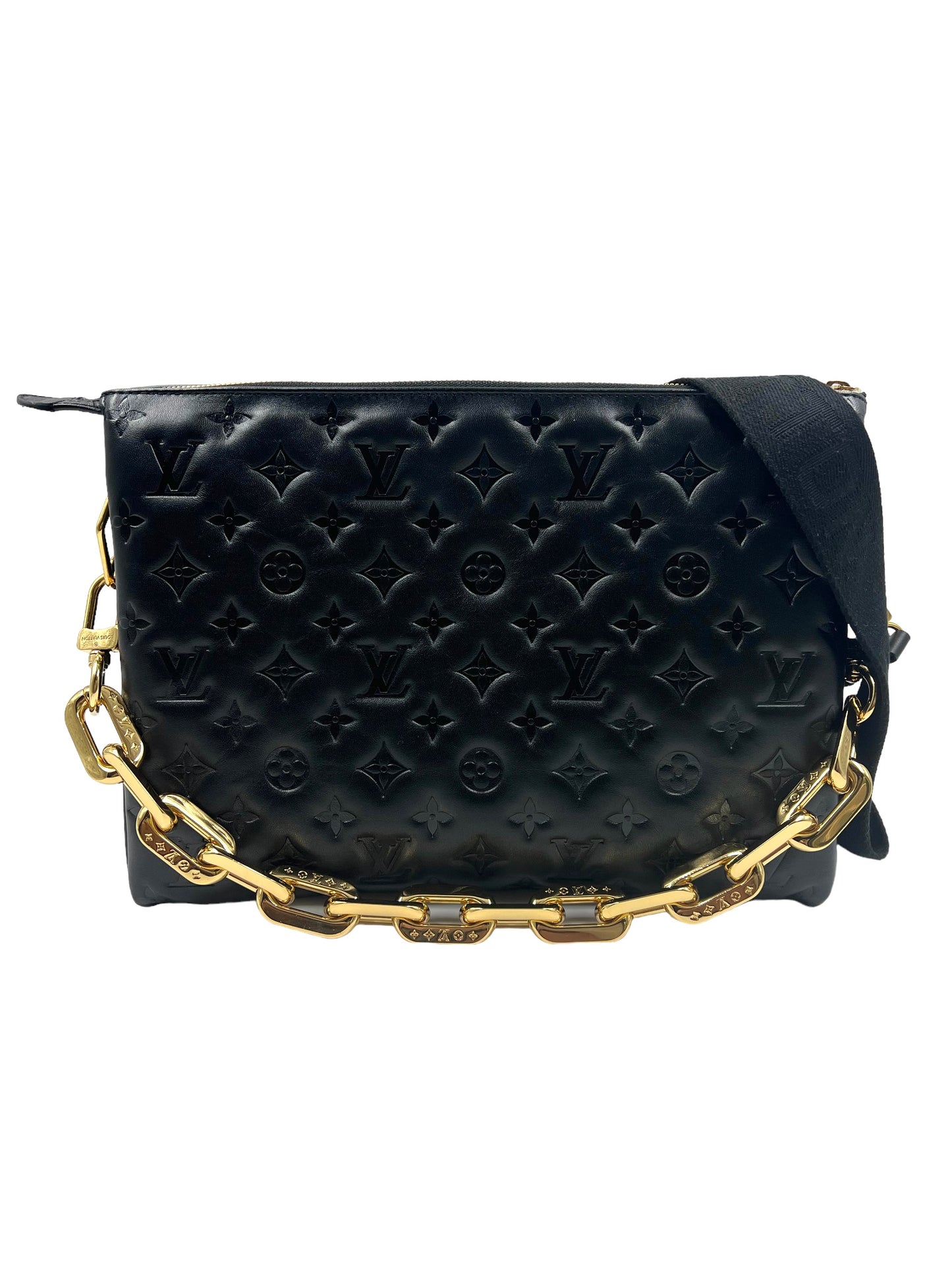 Louis Vuitton Black Lambskin Coussin MM Shoulder Bag
