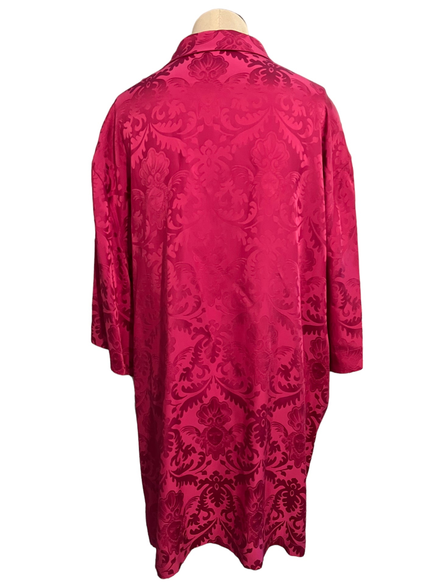 Versace Size 43 Pink Silk Floral Scroll Print Top