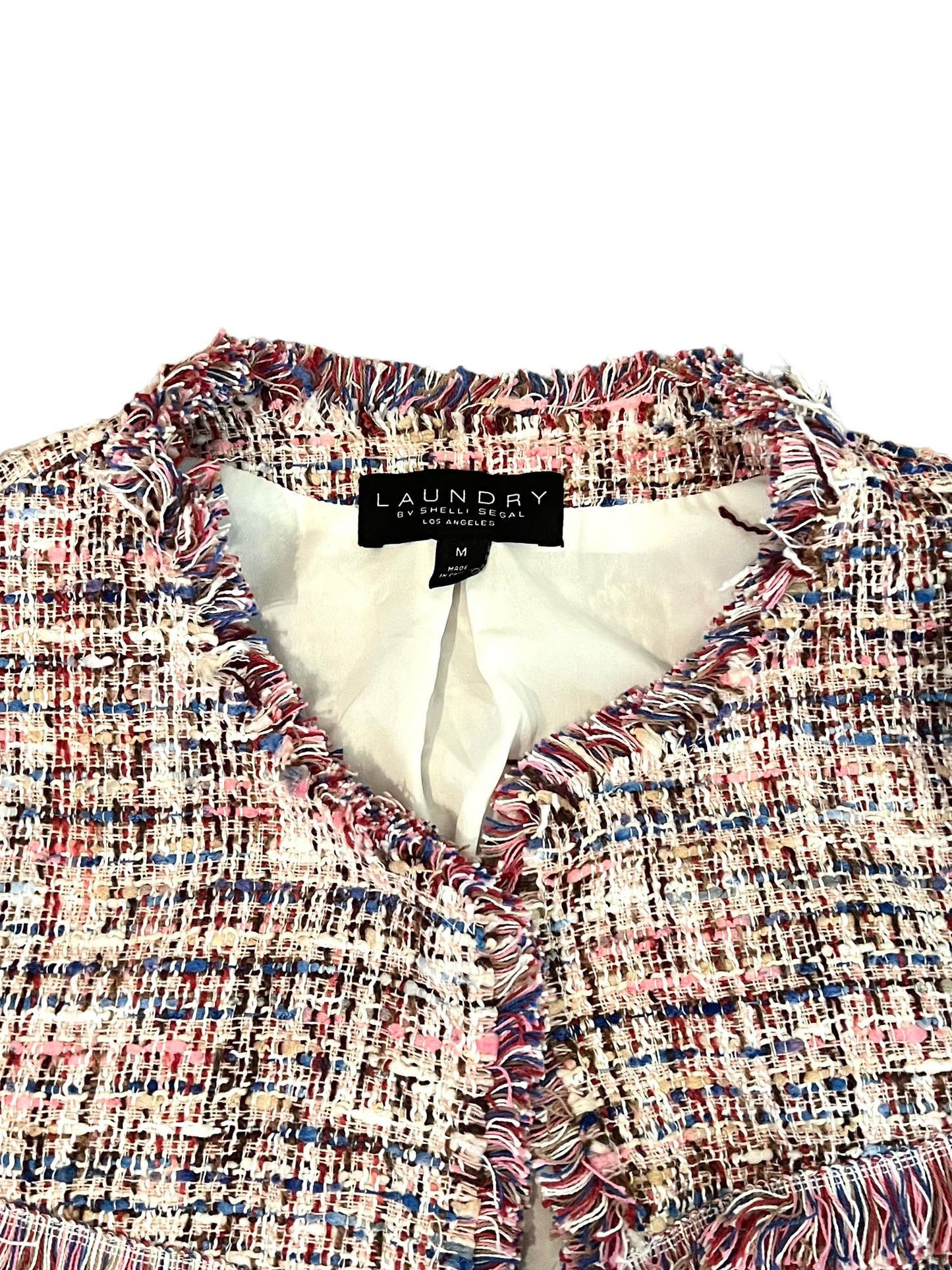 Laundry by Shelli Segal Pink Tweed Size M Jacket Blazer