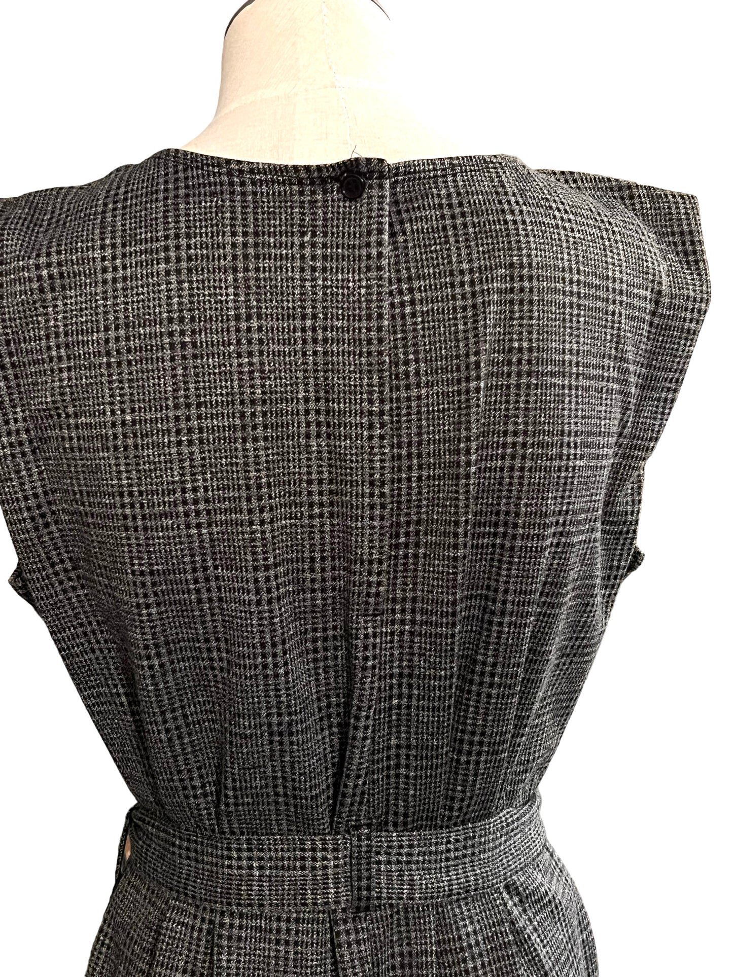 Max Studio Size M Gray Plaid Jumpsuit