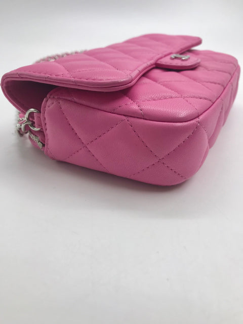 Chanel Pink Calfskin 2021 Small Flap Pouch Handbag