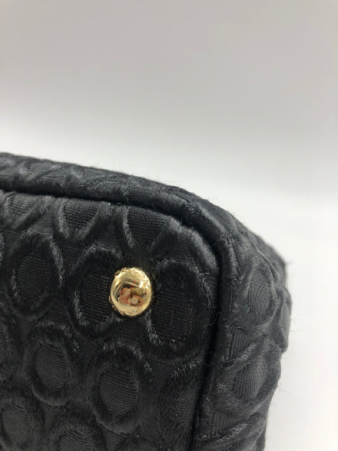 Prada Black Fabric Embossed Handbag