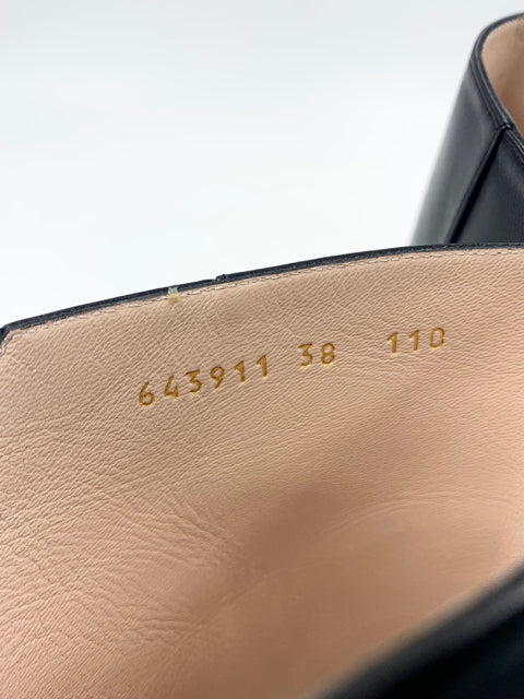 Gucci Black Calf Sylvie Chain Size 38 Boots