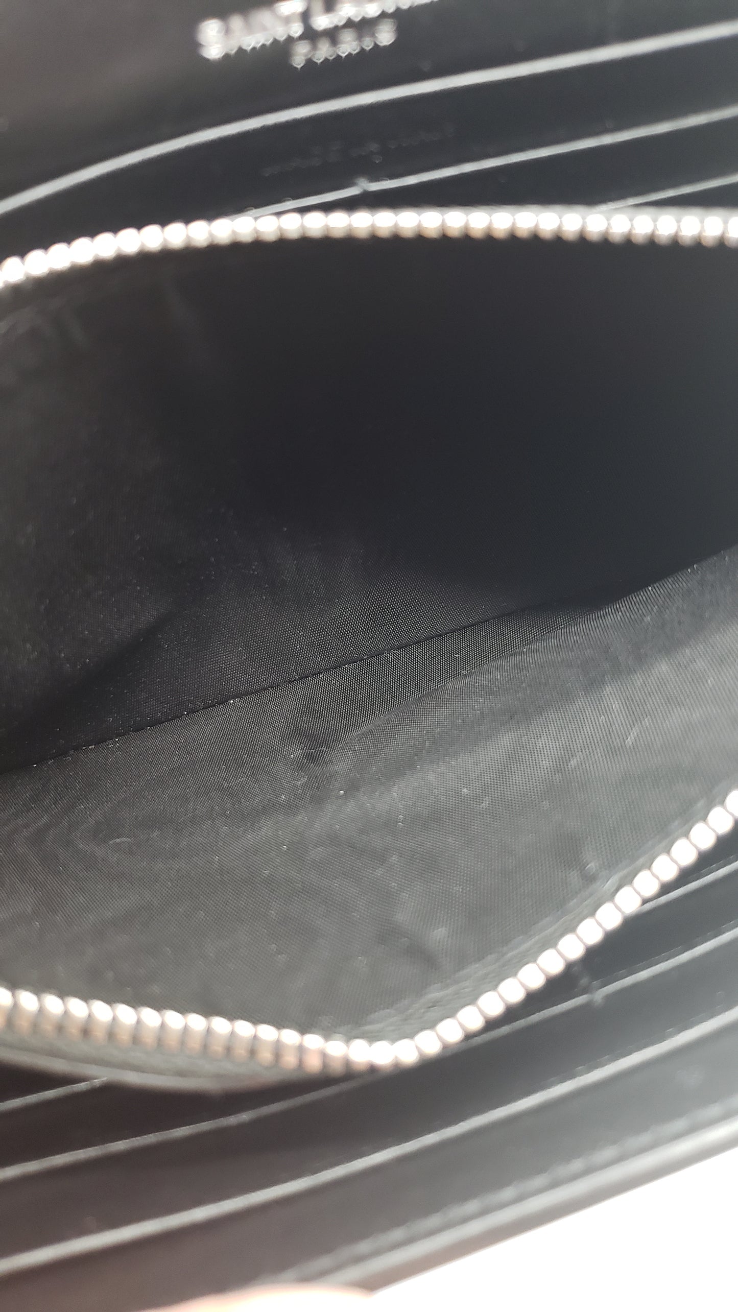 Saint Laurent YSL Black Croc Embossed Cassandre Chain Wallet