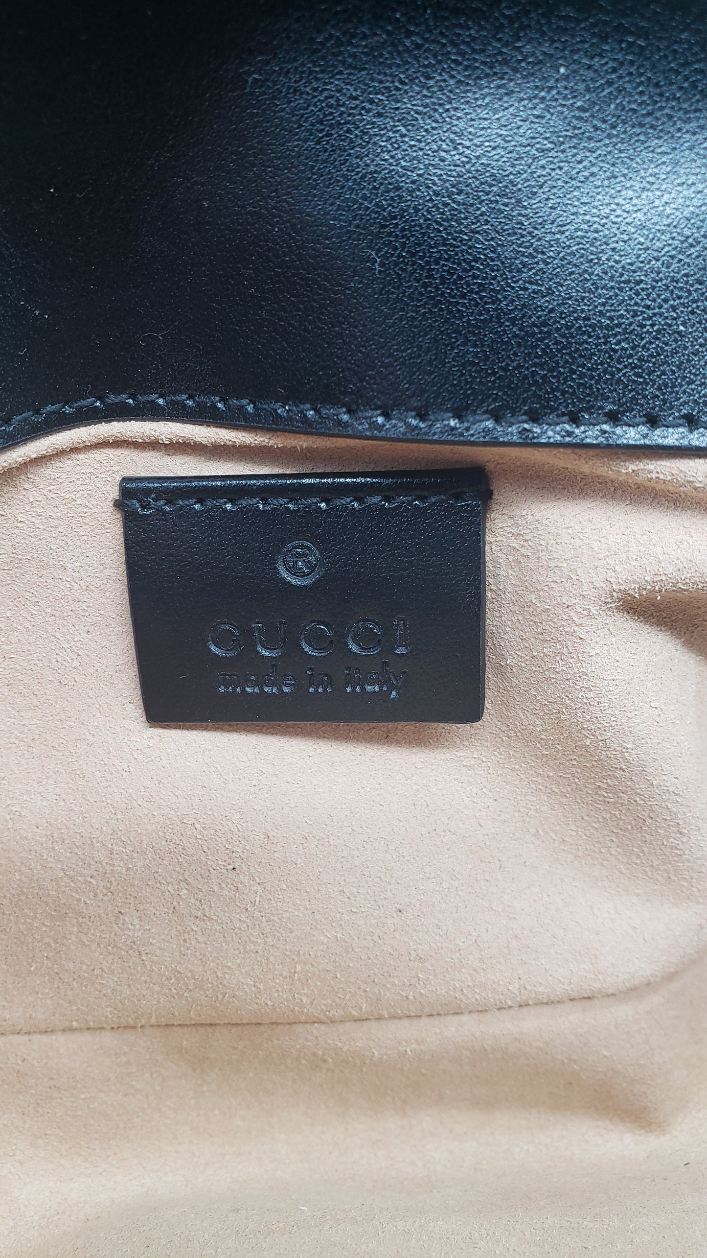 Gucci Black Leather Super Mini Marmont Shoulder Bag